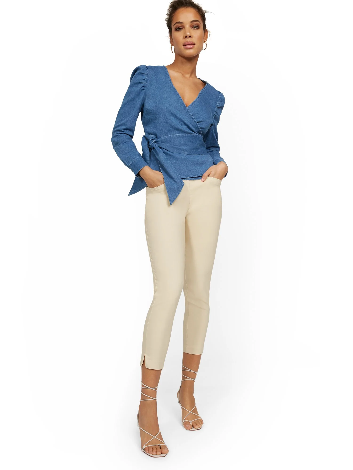 Petite Whitney High-Waisted Tummy Control Pull-On Slim-Leg Capri Pant - Image 7