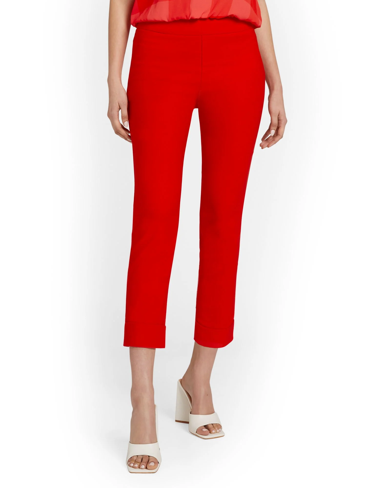 Petite Whitney High-Waisted Tummy Control Pull-On Slim-Leg Cuffed Capri Pant - Image 10