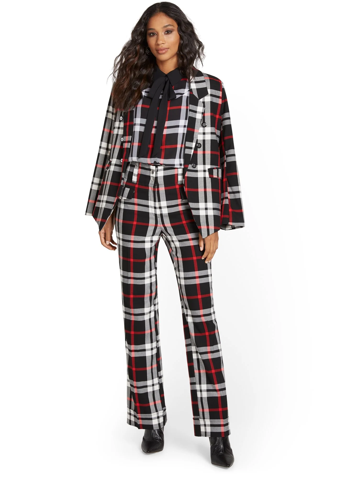 Petite Wide-Leg Plaid Pant - Image 4