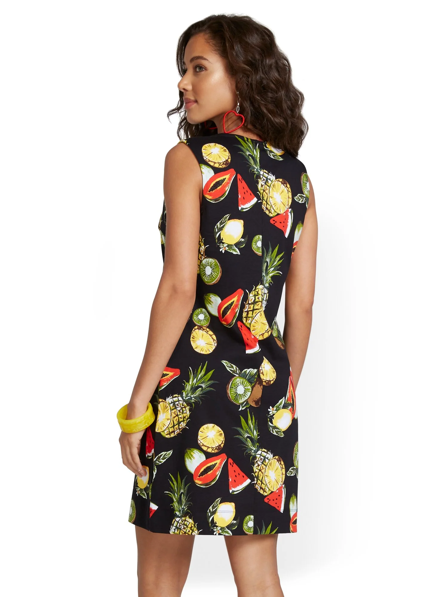 Pineapple Fruit-Print Cotton Shift Dress - Image 3