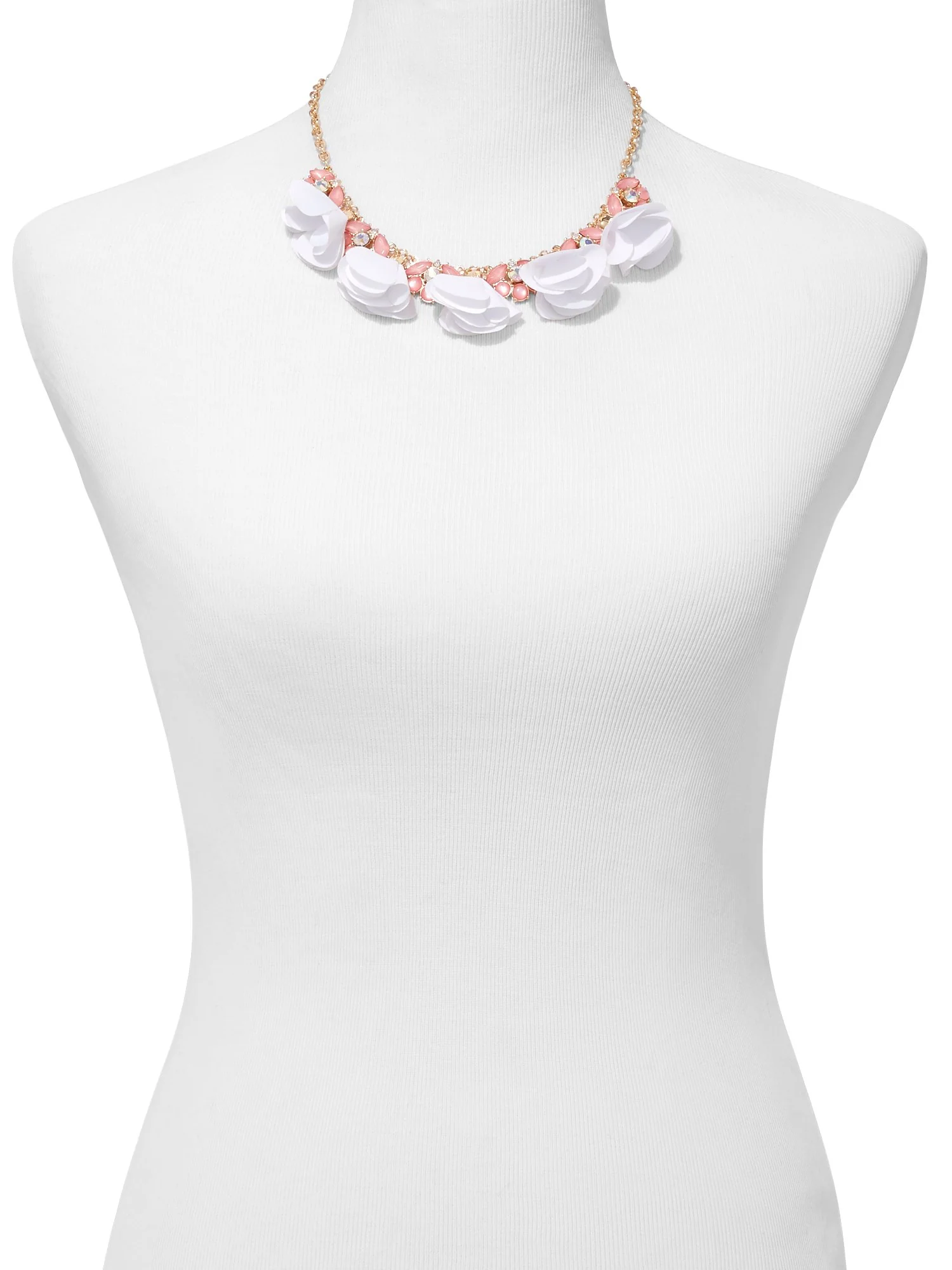 Pink Faux-Stone Statement Necklace - Image 2