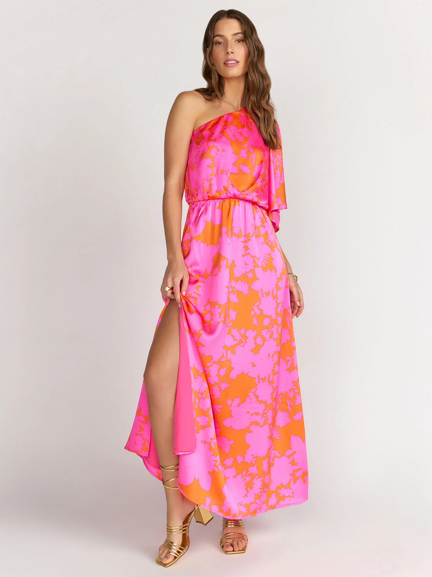 Sugarlips One Shoulder Printed Side Slit Maxi Dress - Brands We Love