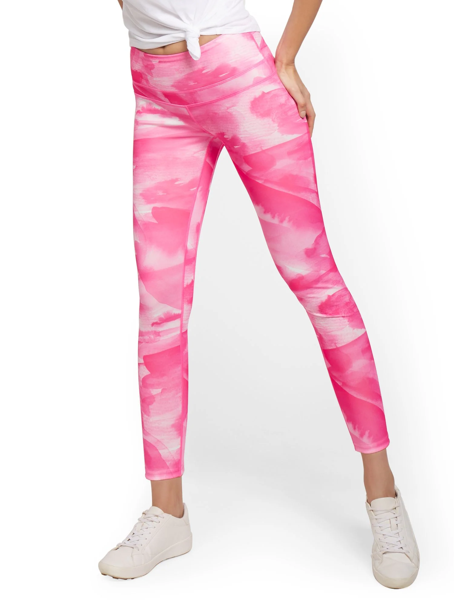 Pink Painterly Tie-Dye Legging
