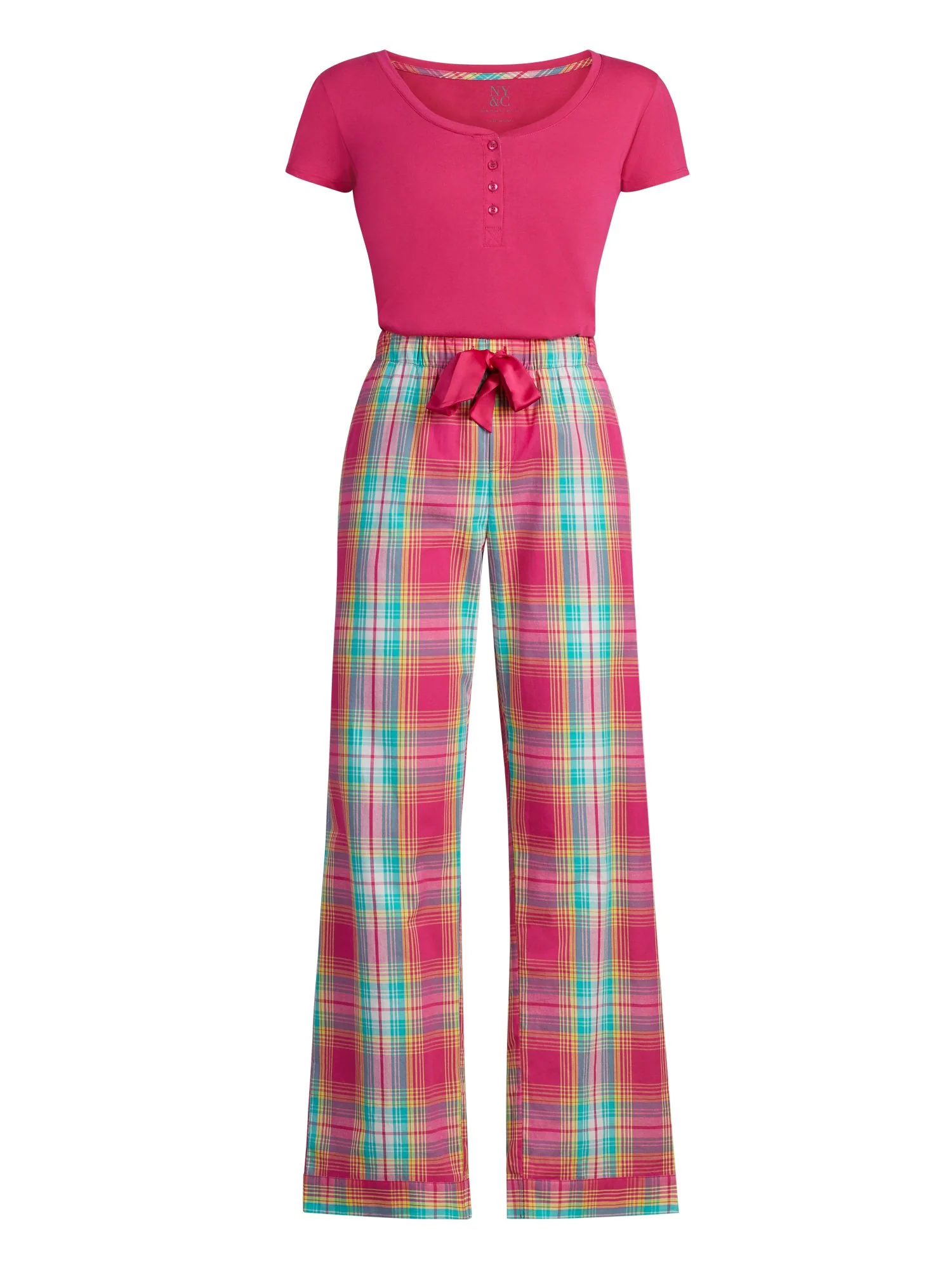 Pink Plaid Pajama Set