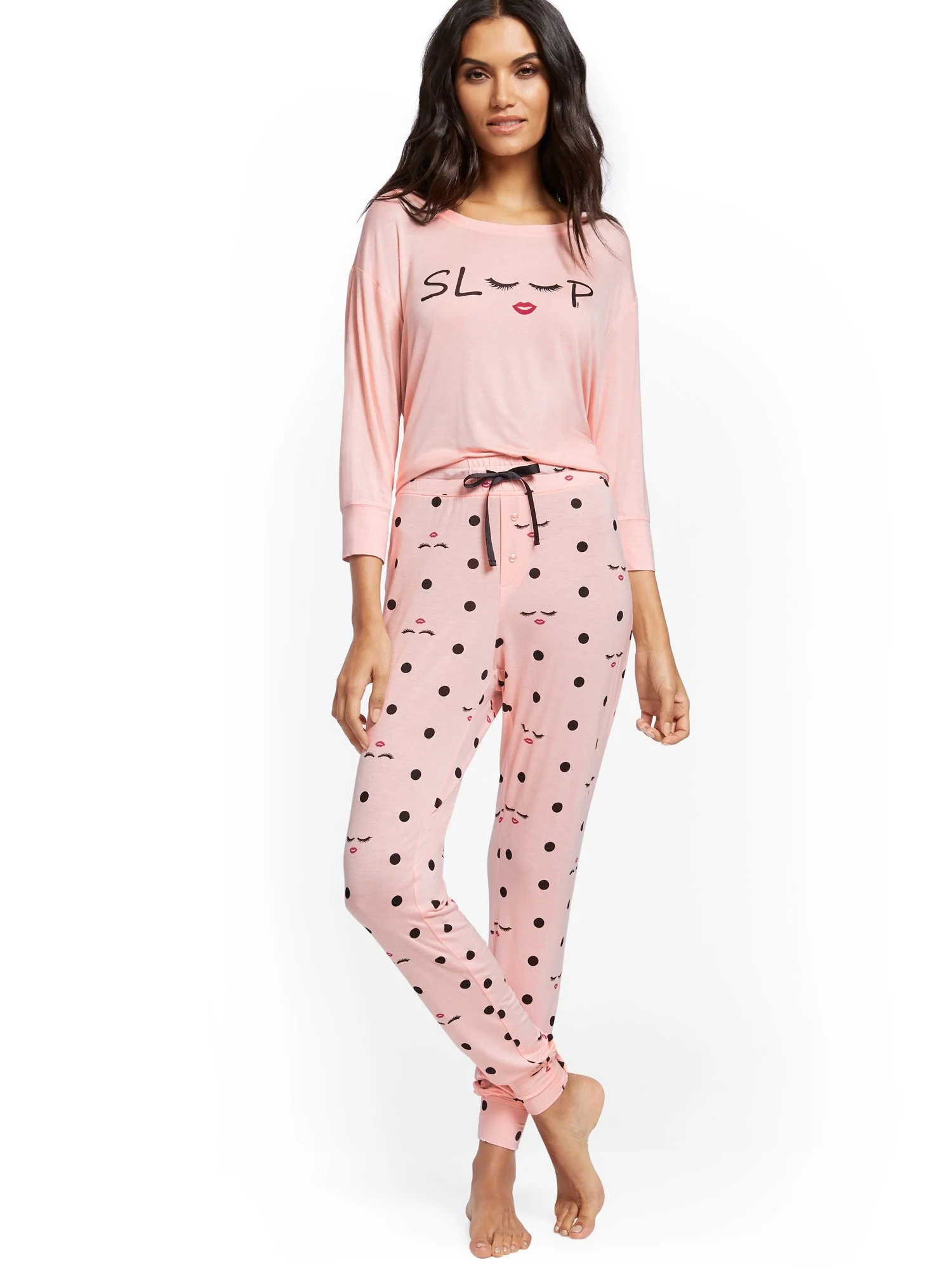Pink 'Sleepy Eyes' Sleep Tee - Image 4