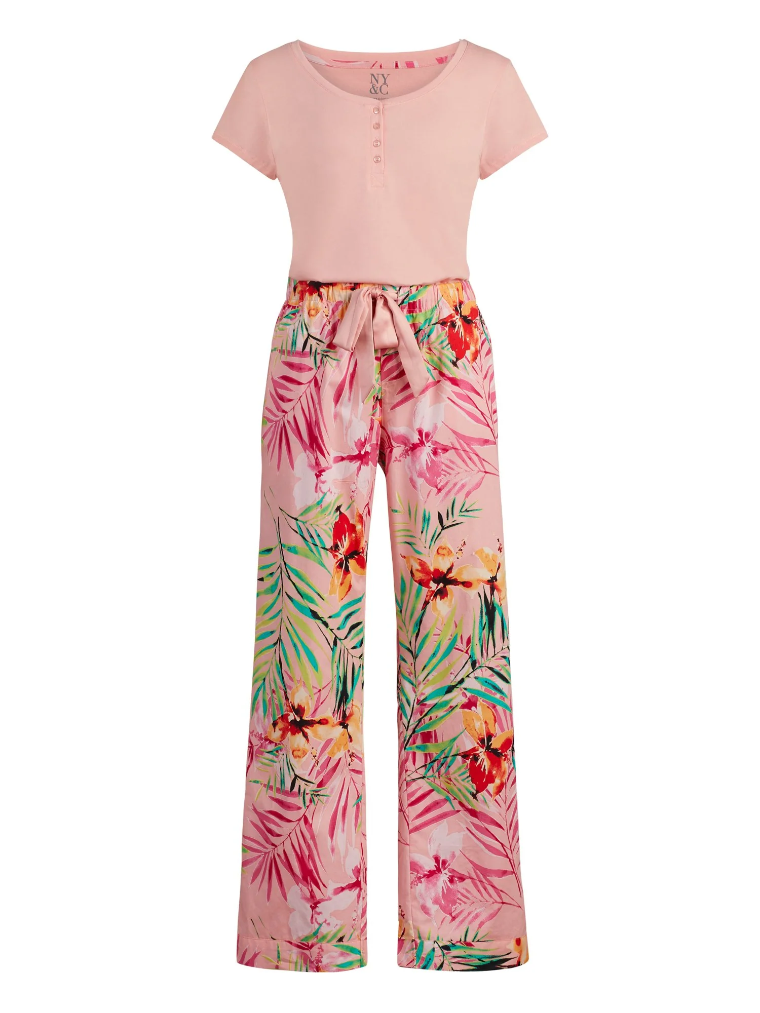 Pink Tropical-Print Pajama Set - Image 2