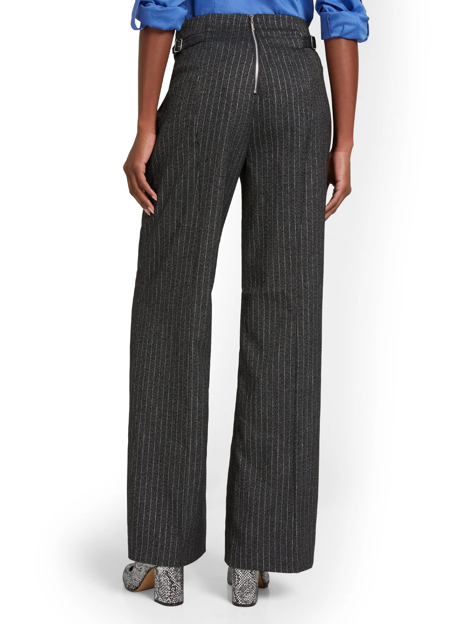Pinstripe Wide-Leg Pant - Image 3