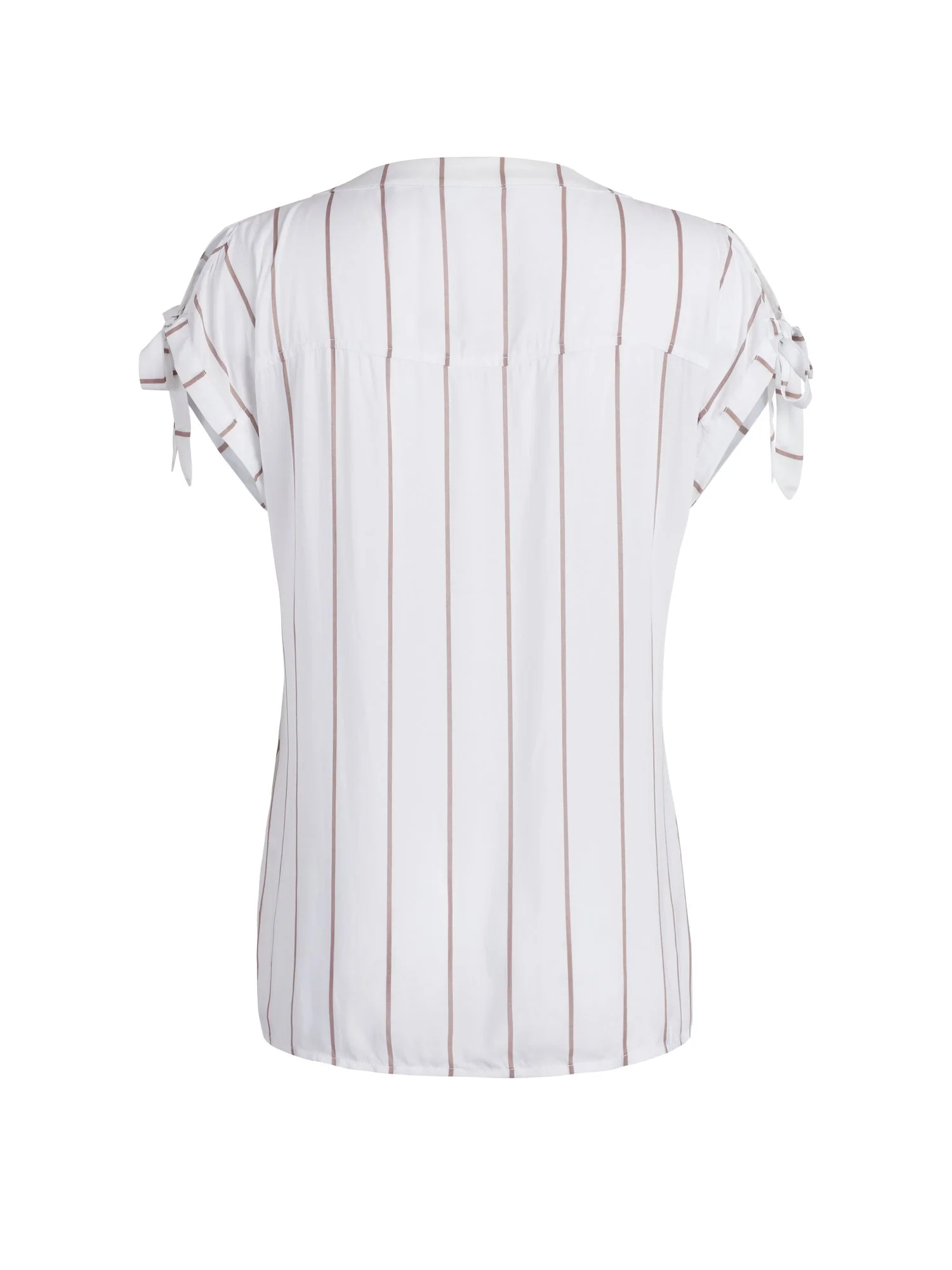 Pinstriped Split-Neck Blouse - Image 3