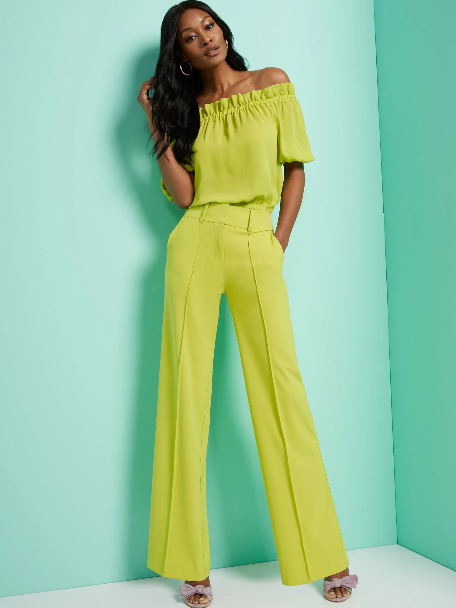 Pintuck Palazzo Pant - 7th Avenue - Image 5