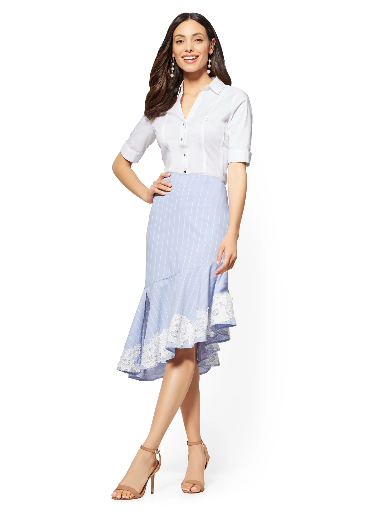 Piped Elbow Sleeve Madison Stretch Shirt - 7th Avenue - Image 12