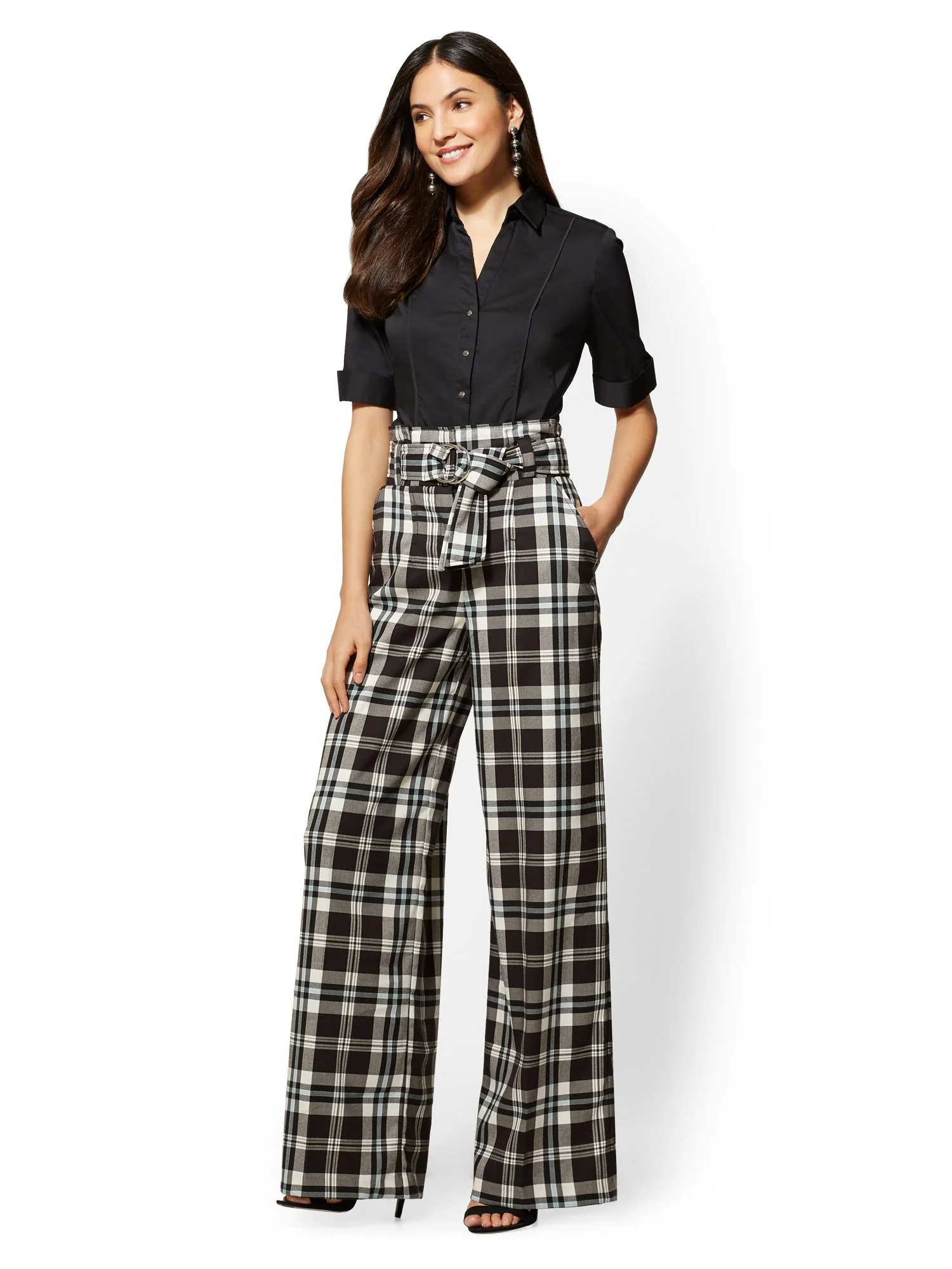 Piped Elbow Sleeve Madison Stretch Shirt - 7th Avenue - Image 4