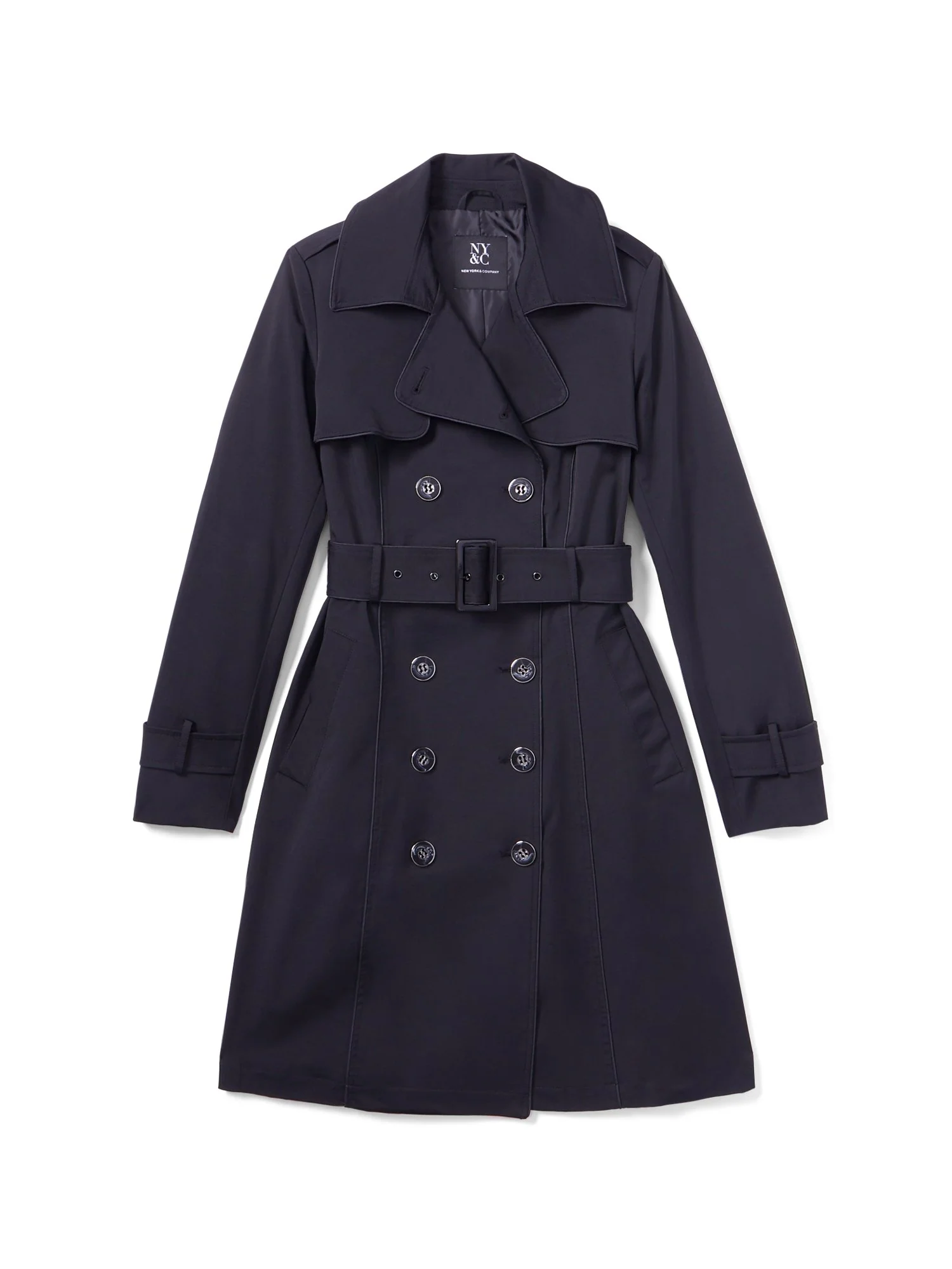 Piped Military Belted Trenchcoat - City Trench Collection - Image 2