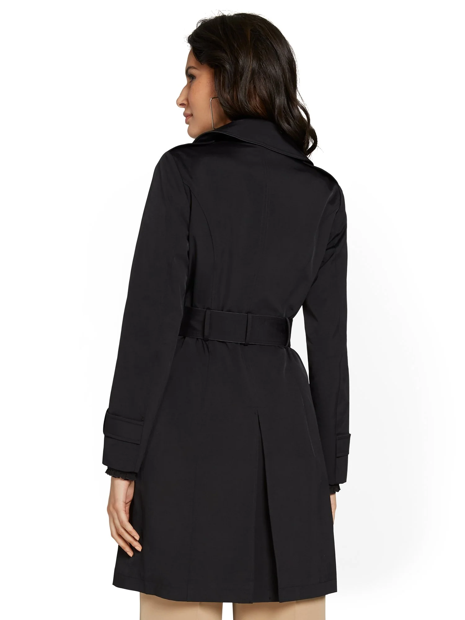 Piped Military Belted Trenchcoat - City Trench Collection - Image 3