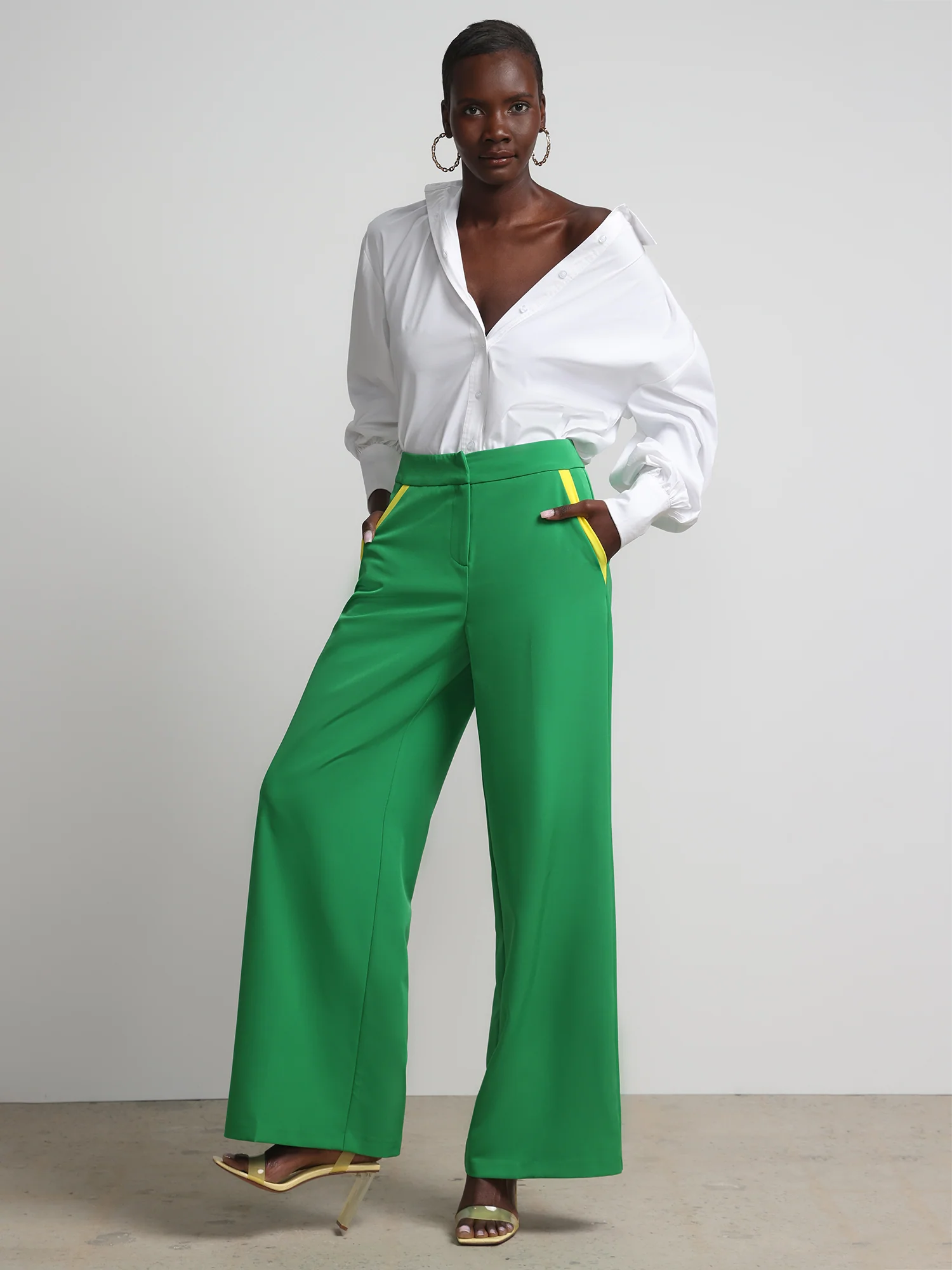 Piped-Pocket Wide-Leg Pant - Image 4