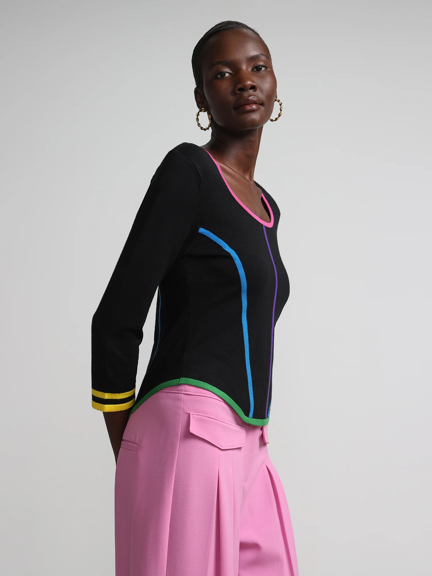 Piped Scoopneck Sweater - Image 2