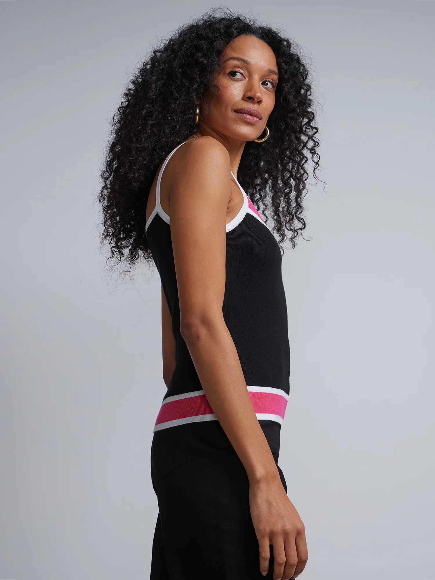 Piped Sleeveless Sweater Shell - Image 2