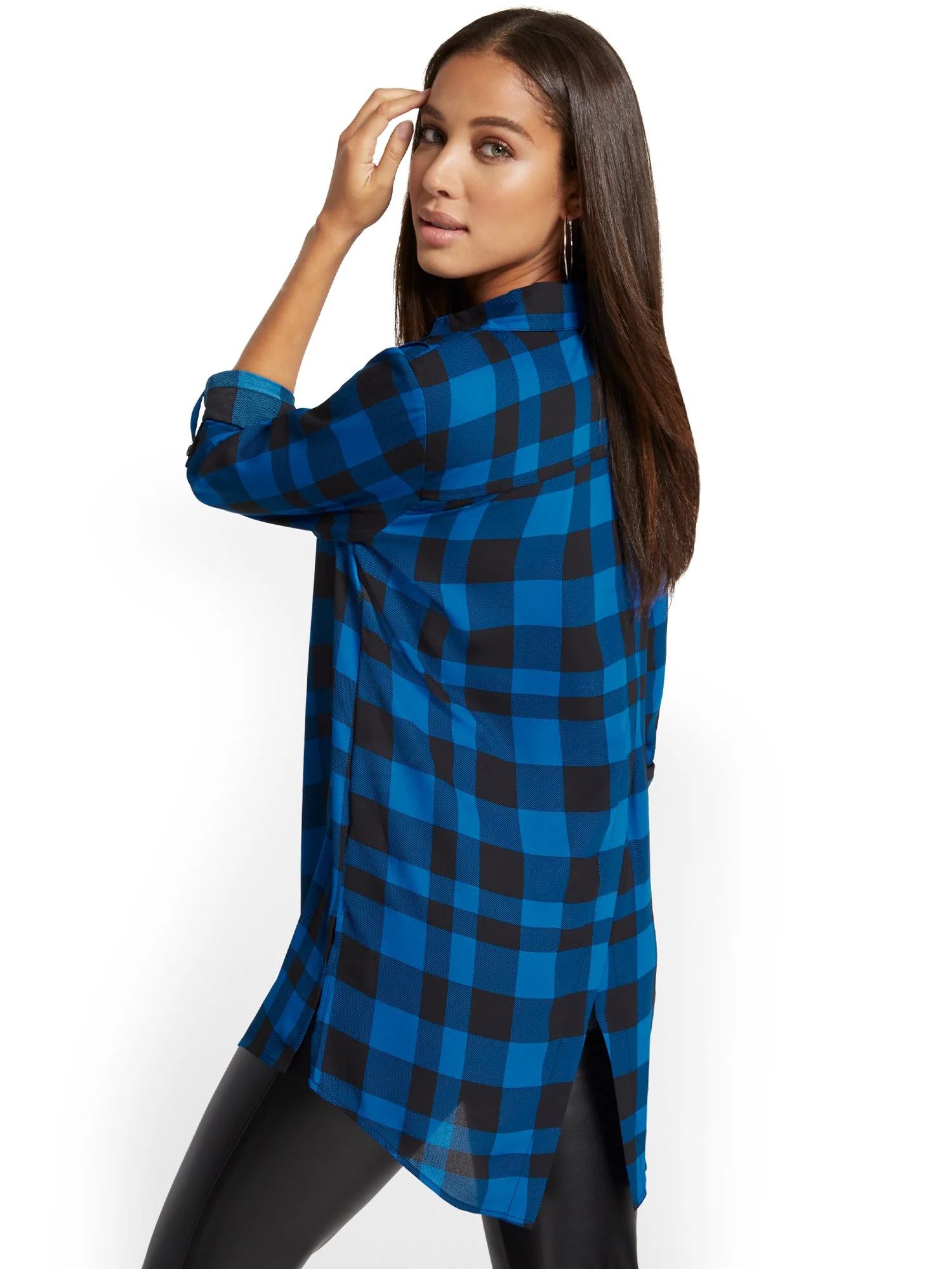 Plaid Button-Down Top - Image 7