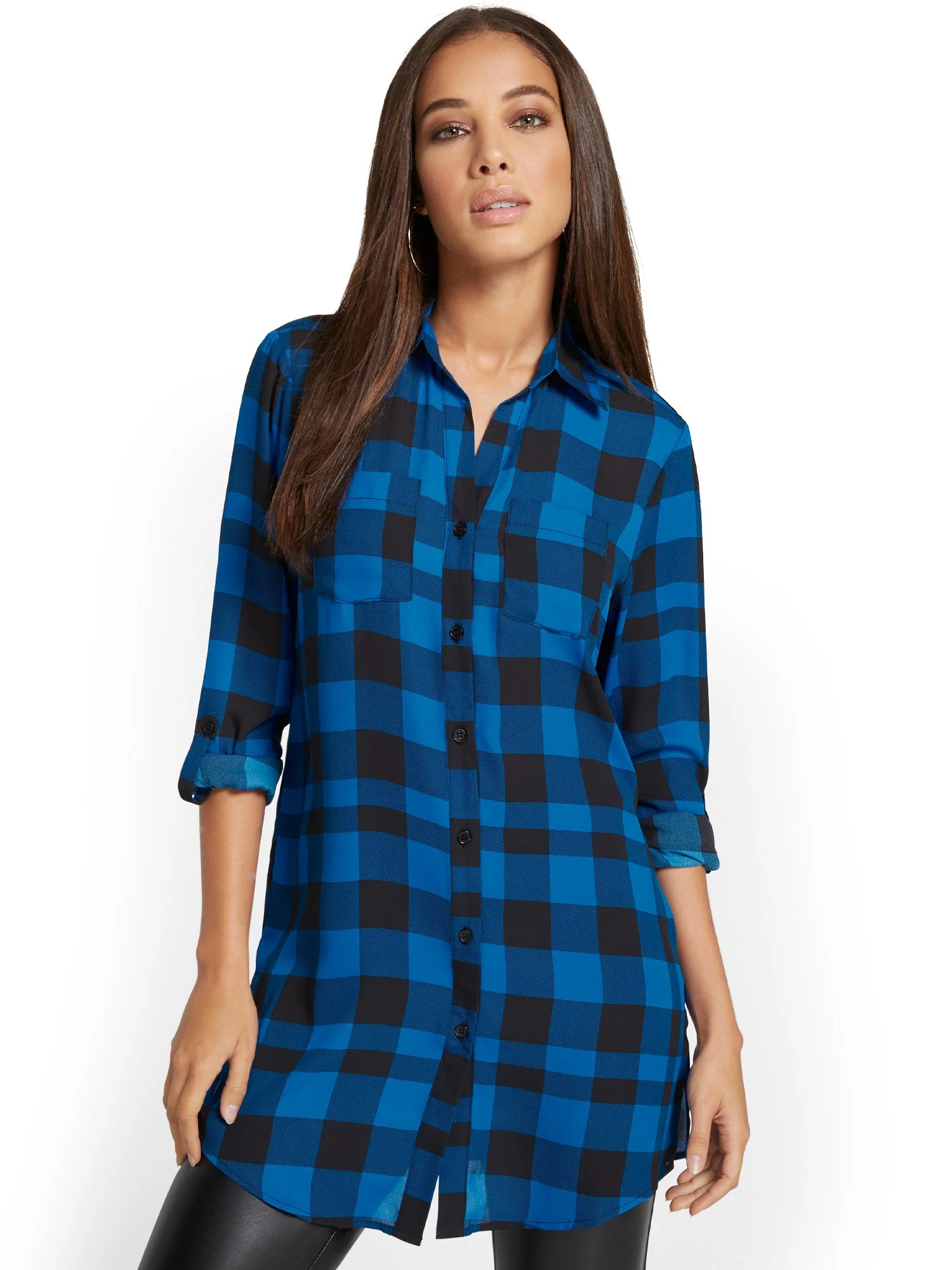 Plaid Button-Down Top - Image 8