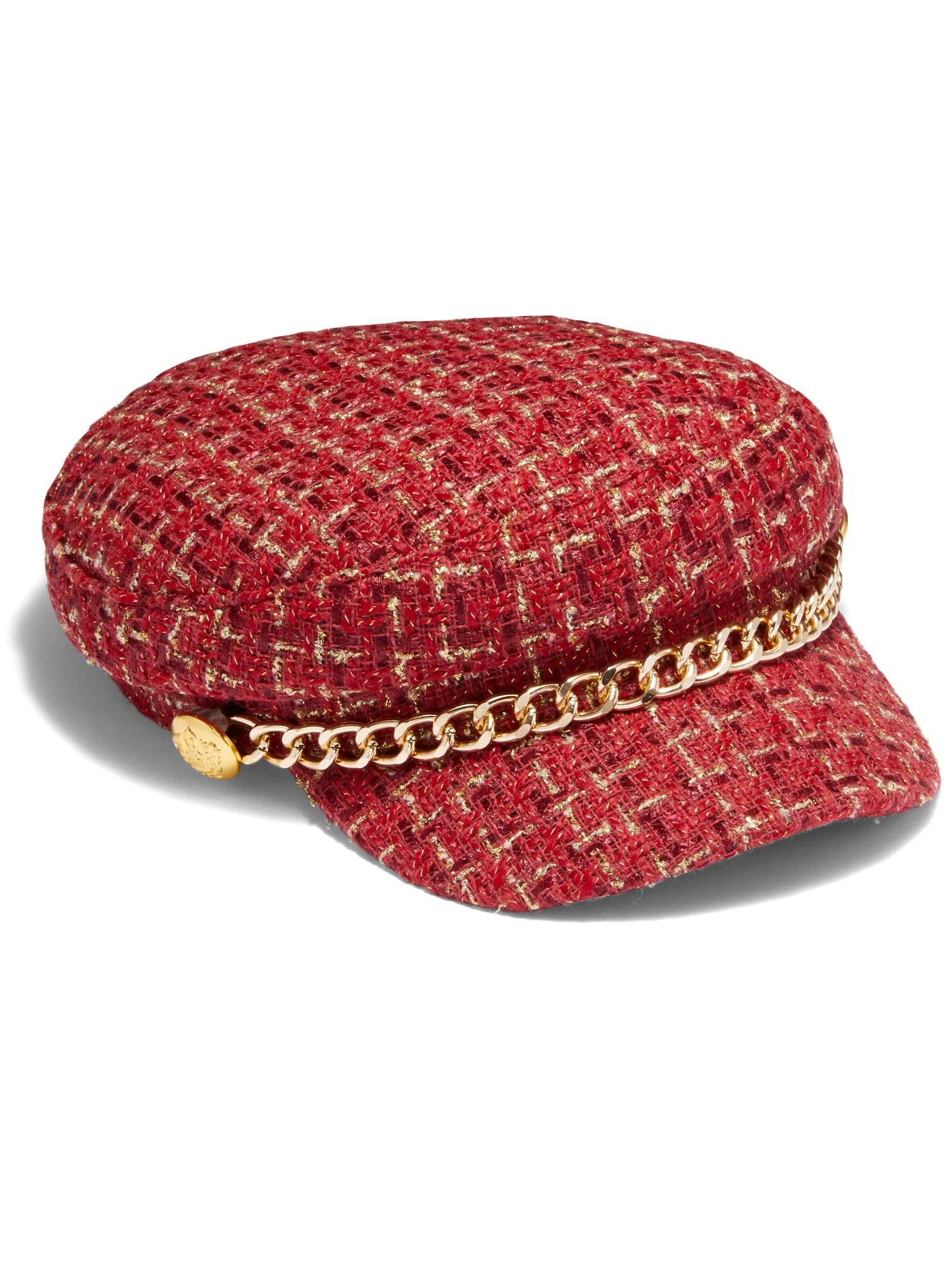 Plaid Chain Cabbie Hat