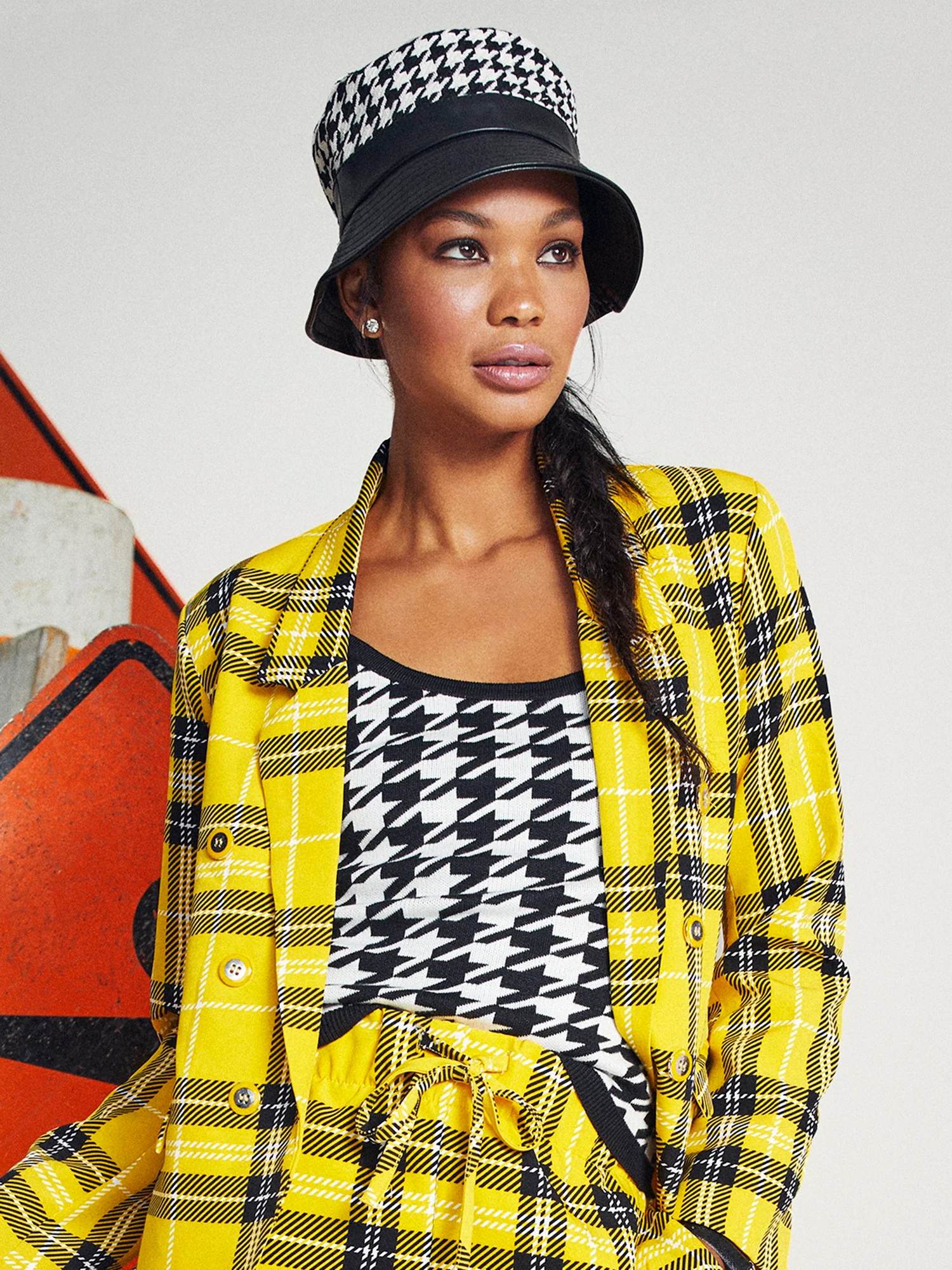 Plaid Double-Breasted Button Jacket