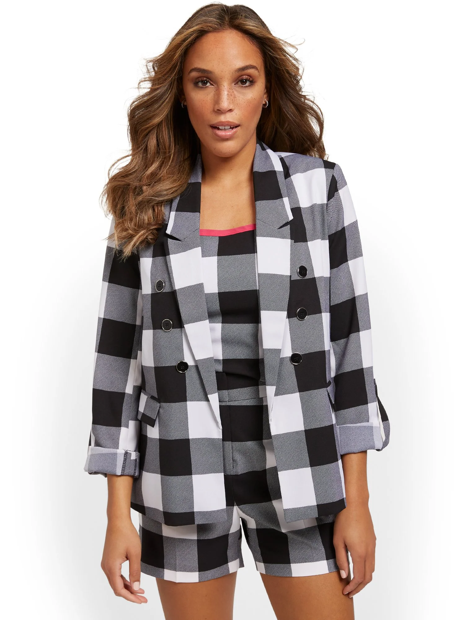 Plaid Double-Breasted Jacket - Image 2