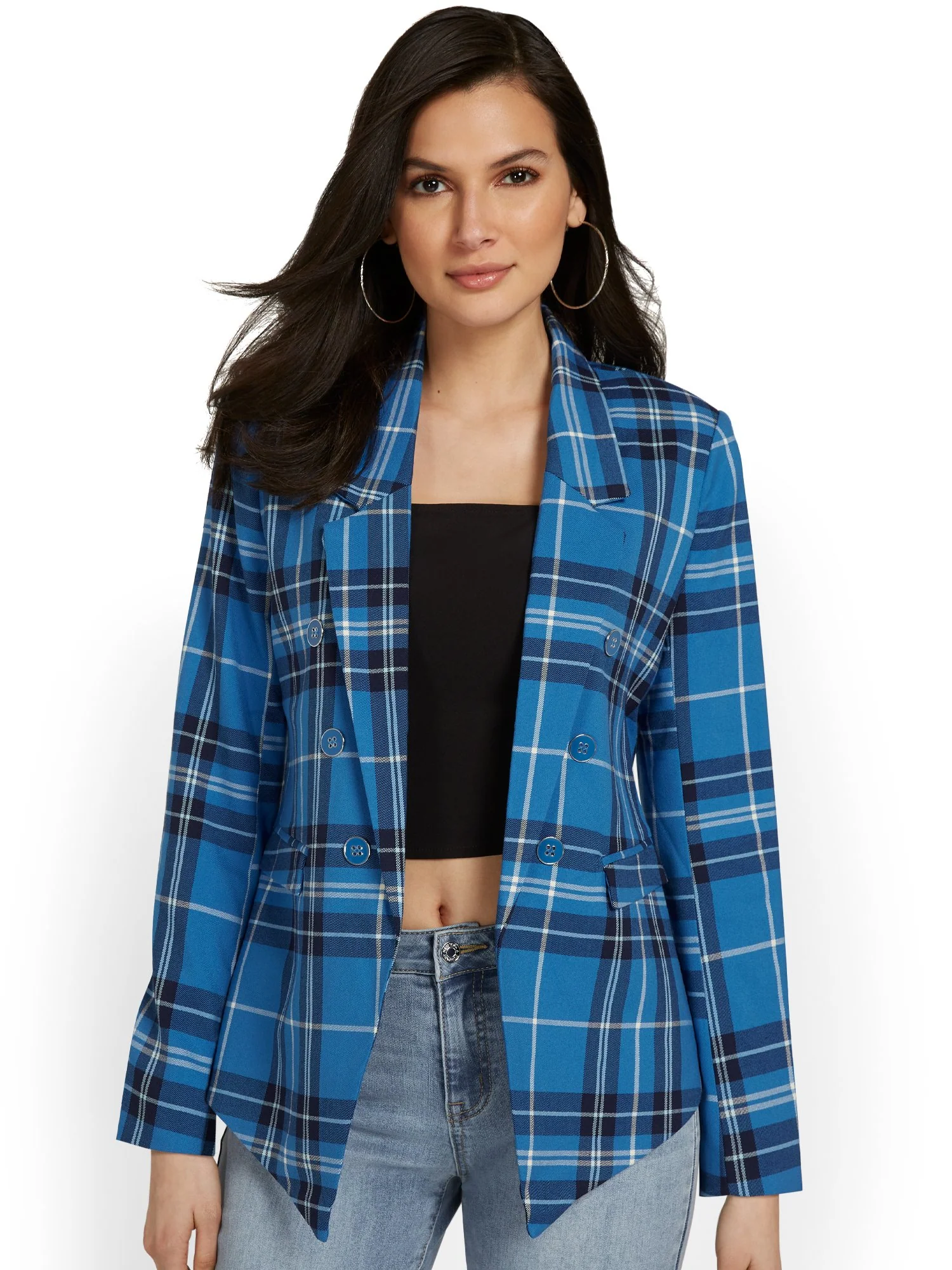 Plaid Double-Breasted Jacket - Image 2