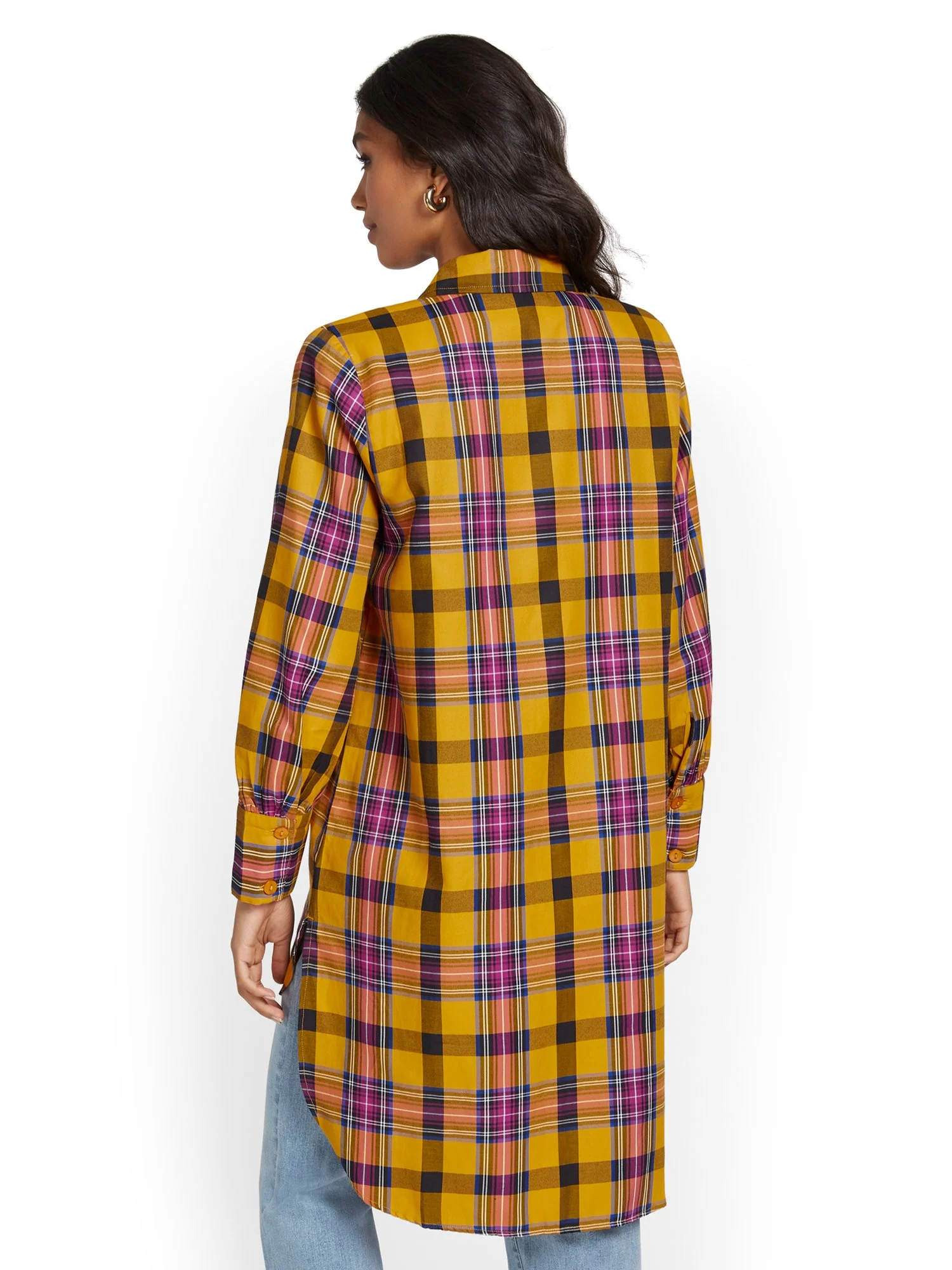 Plaid High-Low Shirt - Image 7