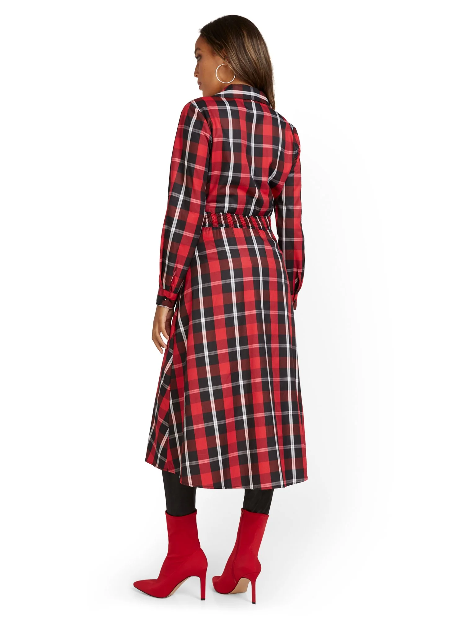 Plaid High-Low Shirt - Image 3