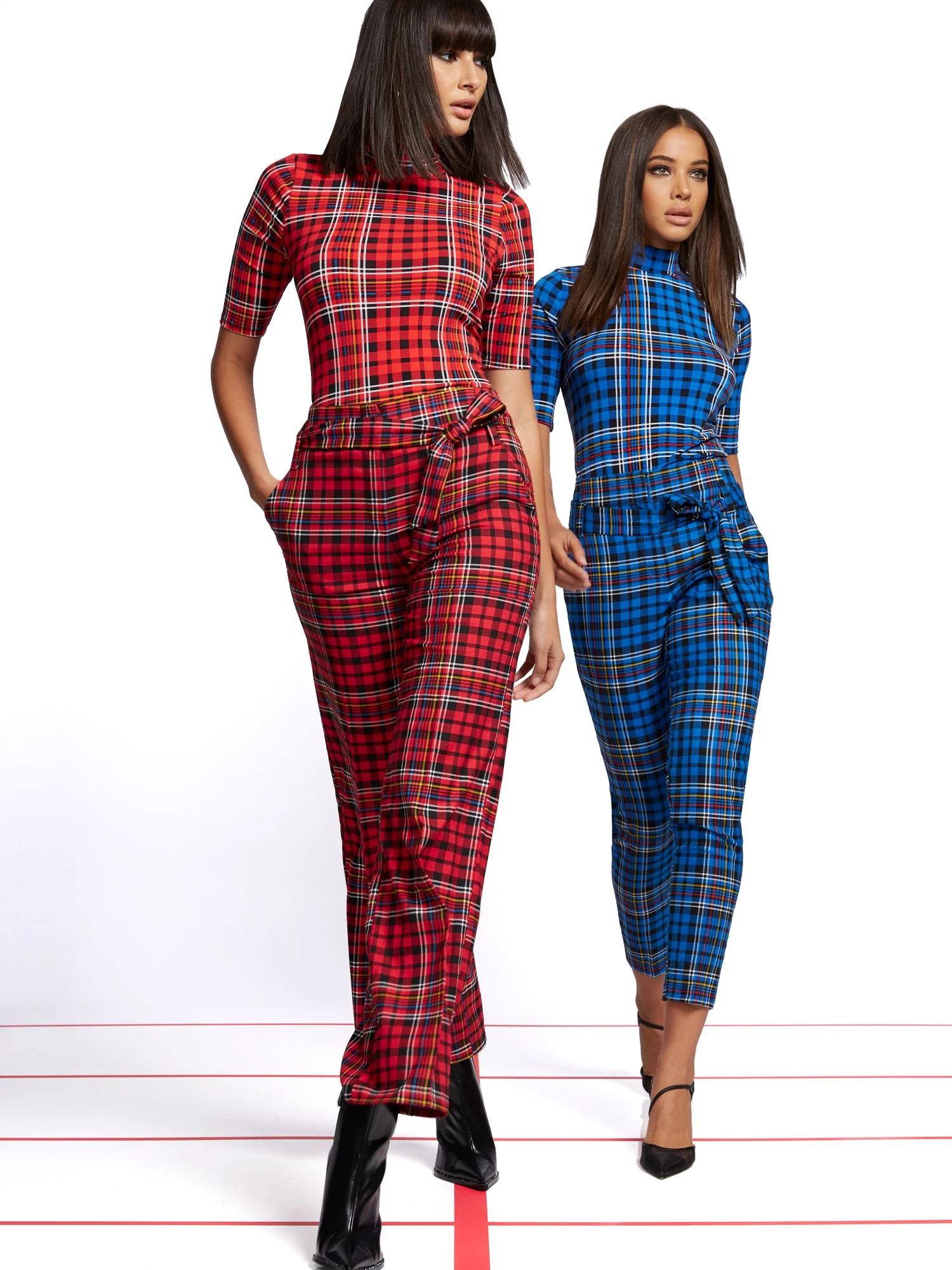 Plaid Mock-Neck Top - 7th Avenue