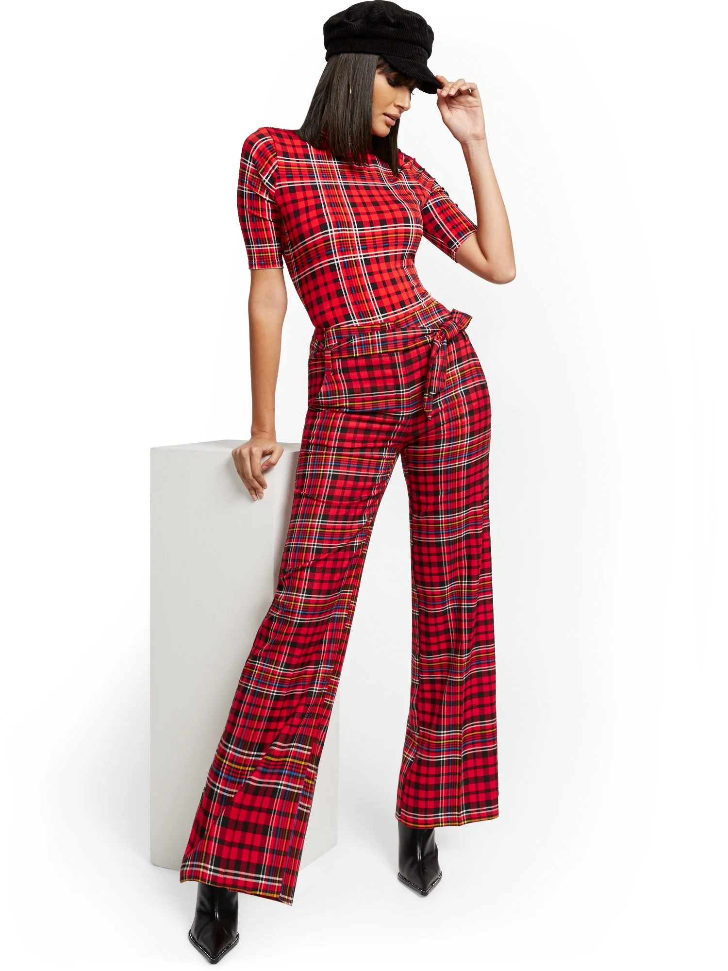 Plaid Mock-Neck Top - 7th Avenue - Image 4