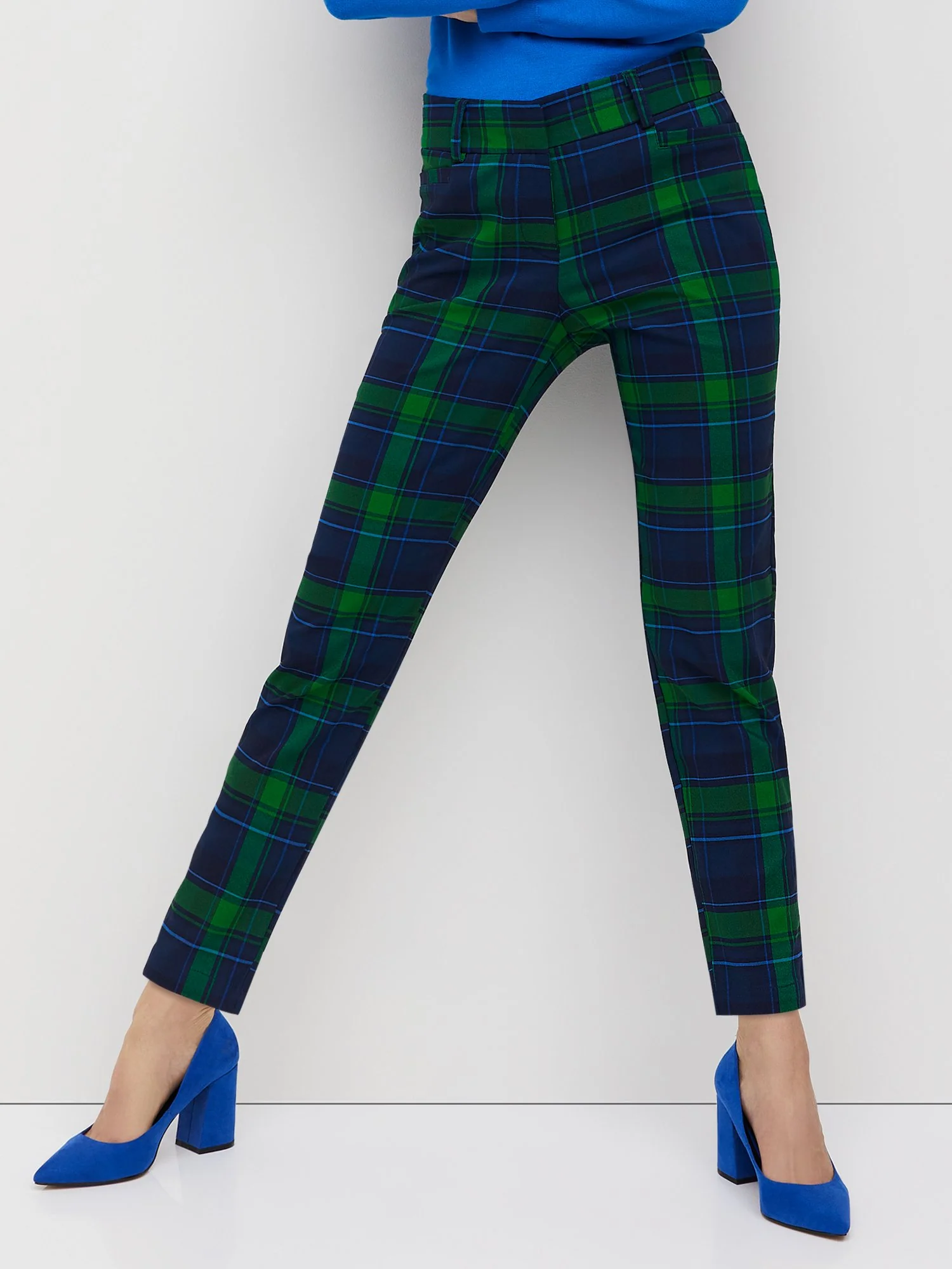 Plaid Modern Slim-Leg Ankle Pant - Image 2
