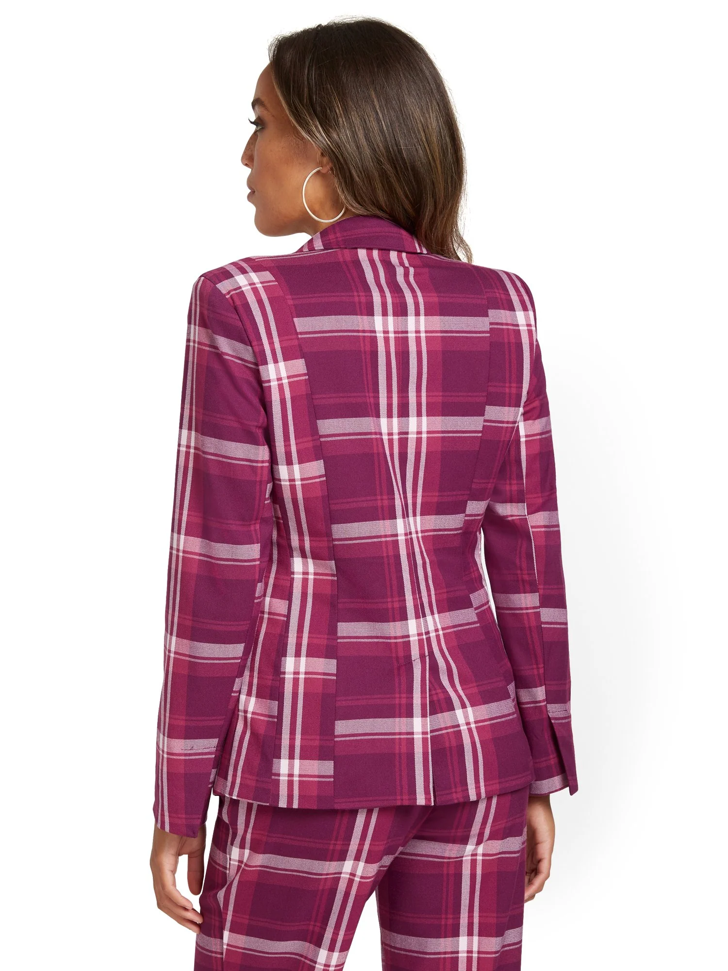 Plaid One-Button Jacket - Image 3