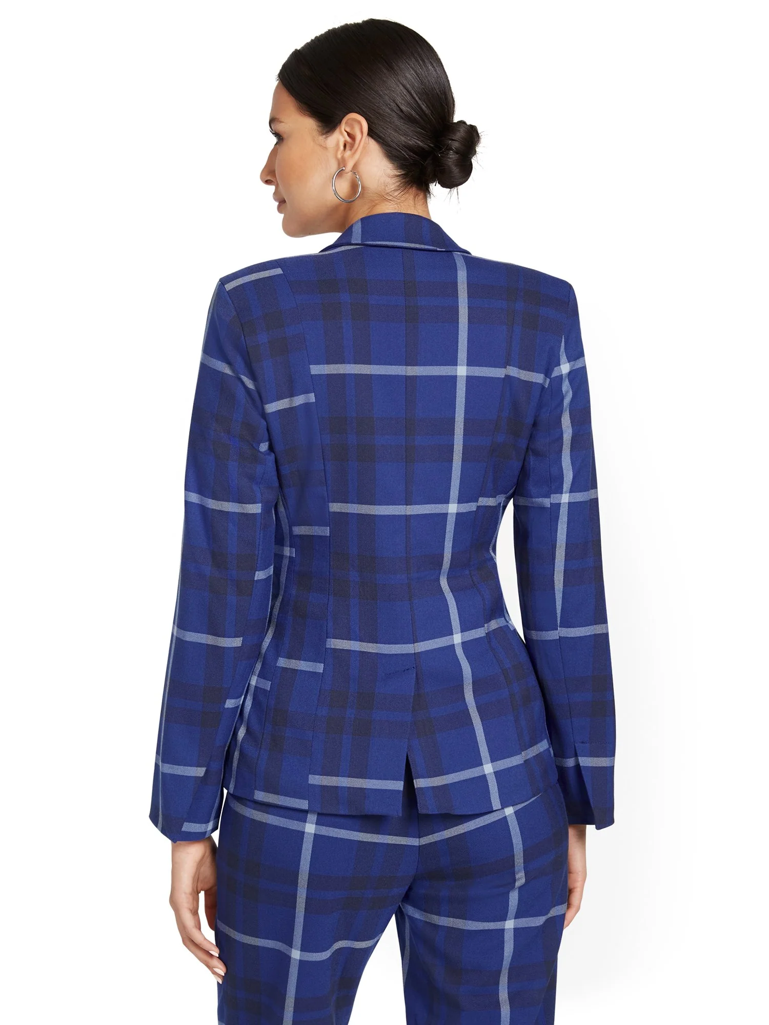 Plaid One-Button Jacket - Image 3