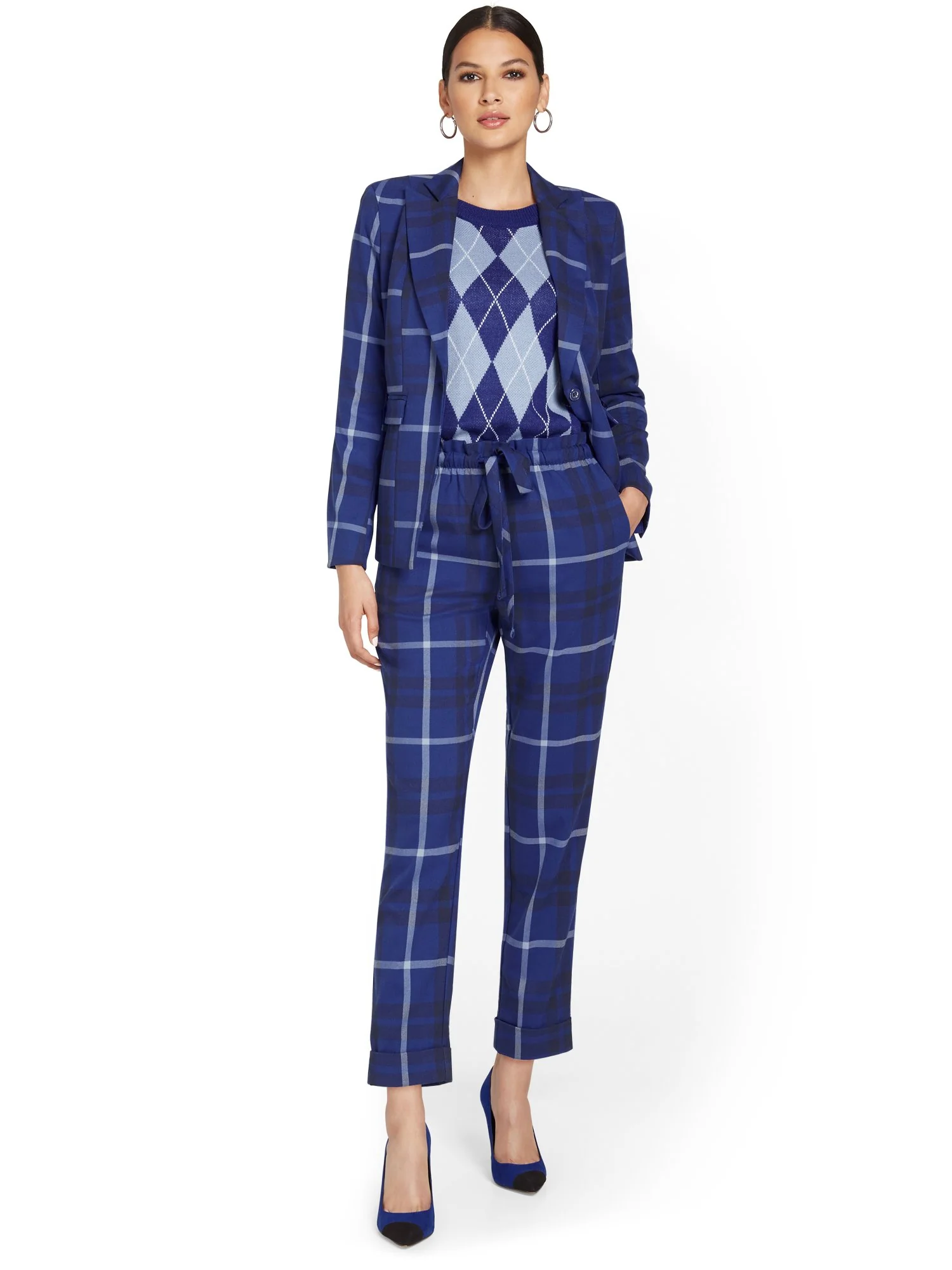 Plaid One-Button Jacket - Image 5