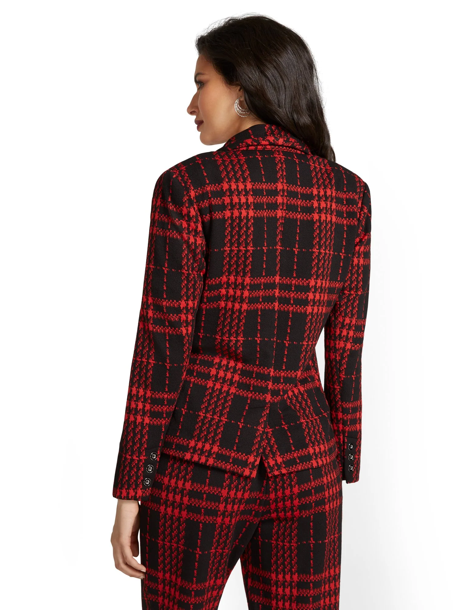 Plaid One-Button Jacket - Superflex - Image 3