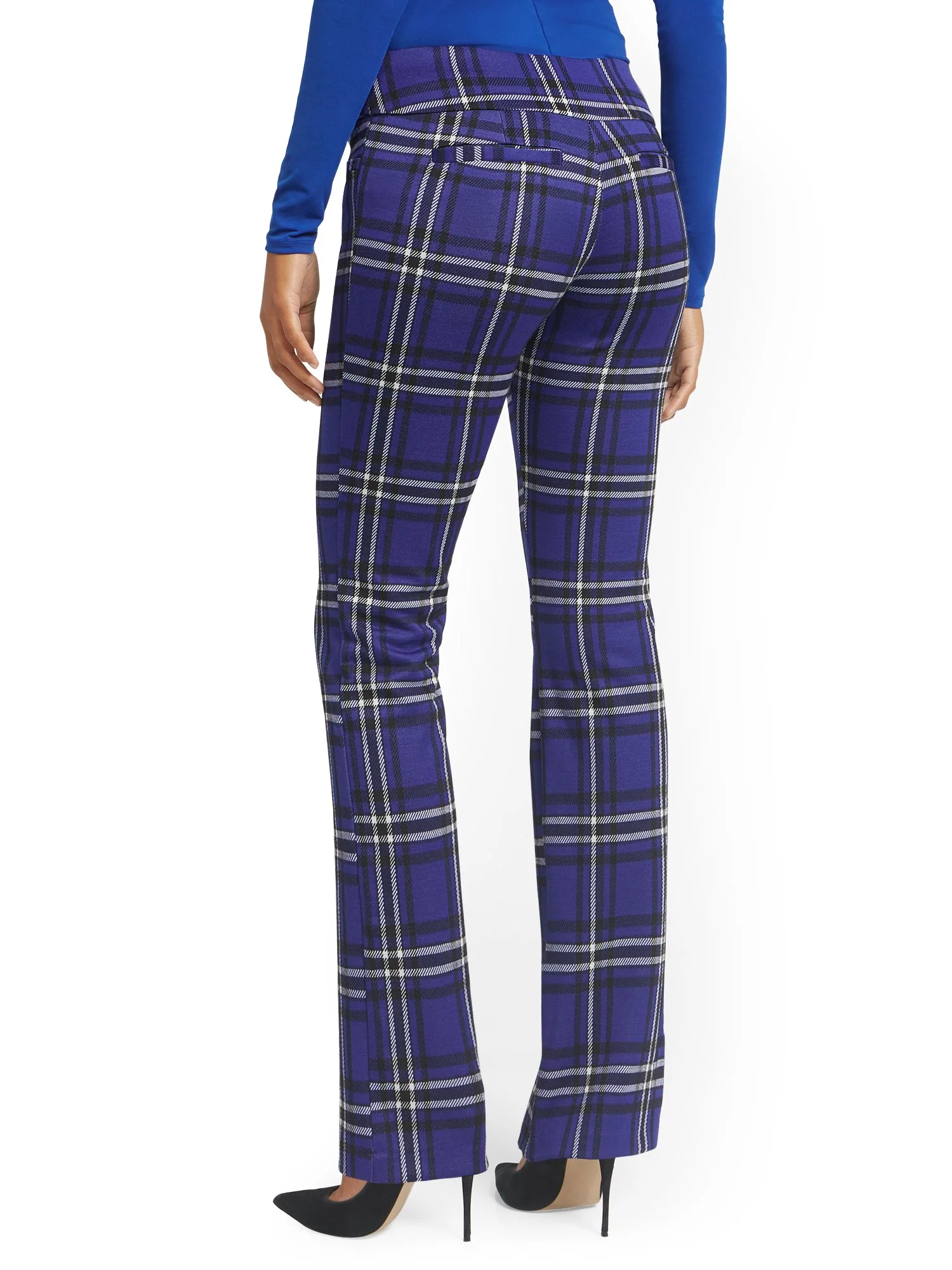 Plaid Pull-On Bootcut Ponte Knit Pant - Superflex - Image 2