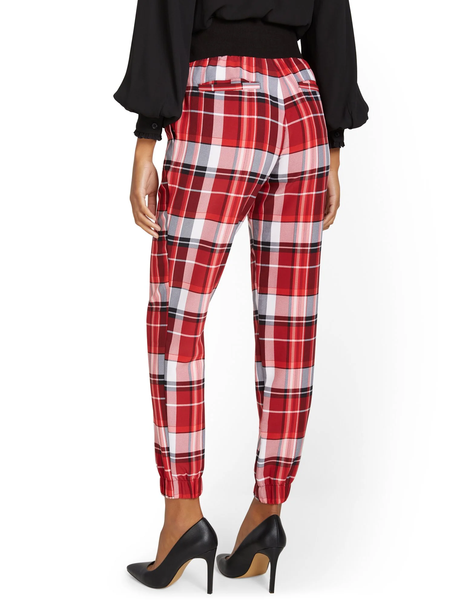 Plaid Ribbed Jogger Pant - Image 3