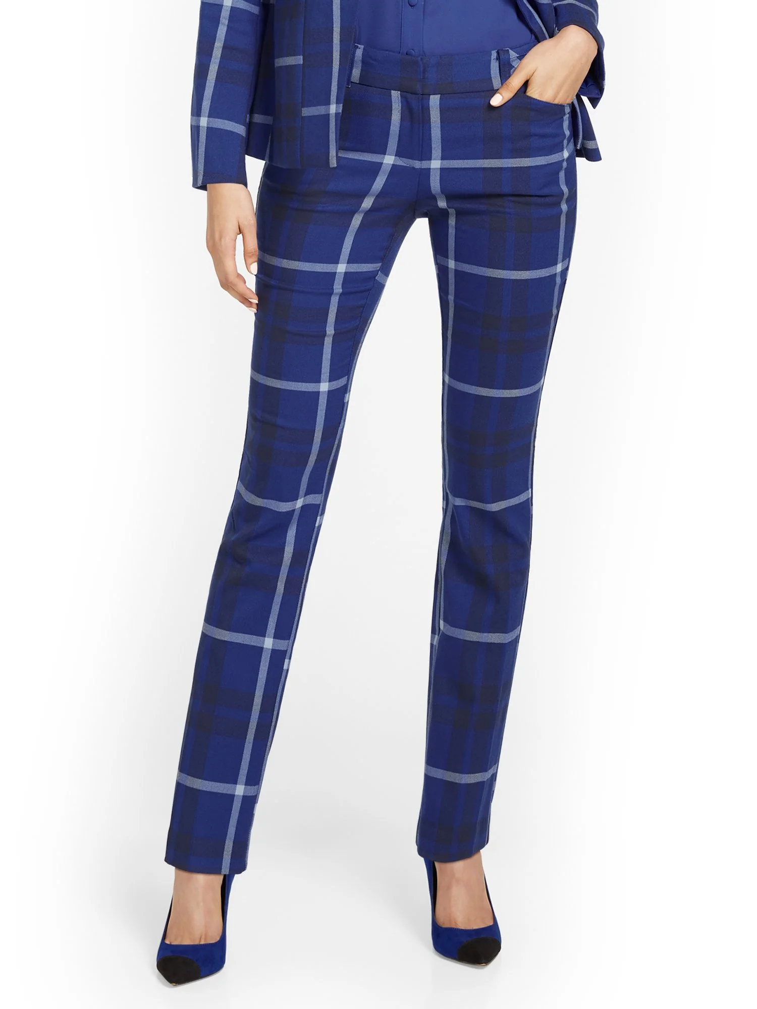 Plaid Signature Fit Straight-Leg Pant - 7th Avenue - Image 2