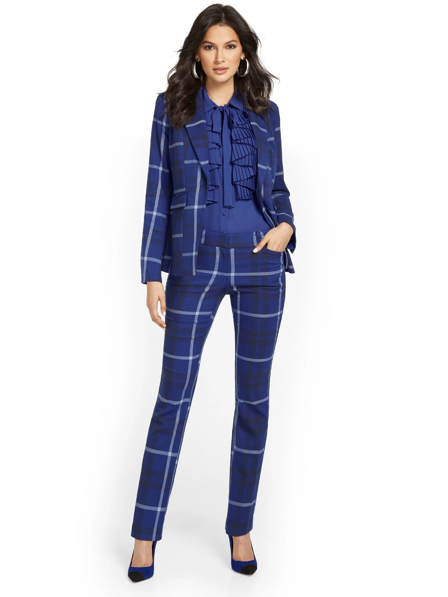 Plaid Signature Fit Straight-Leg Pant - 7th Avenue - Image 4