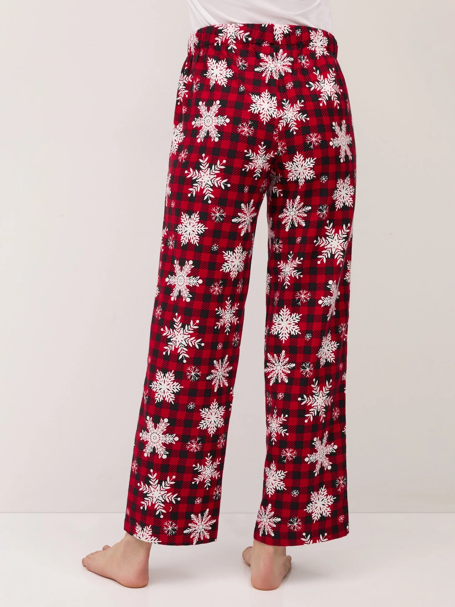 Plaid Snowflake-Print Pajama Pant - Image 3