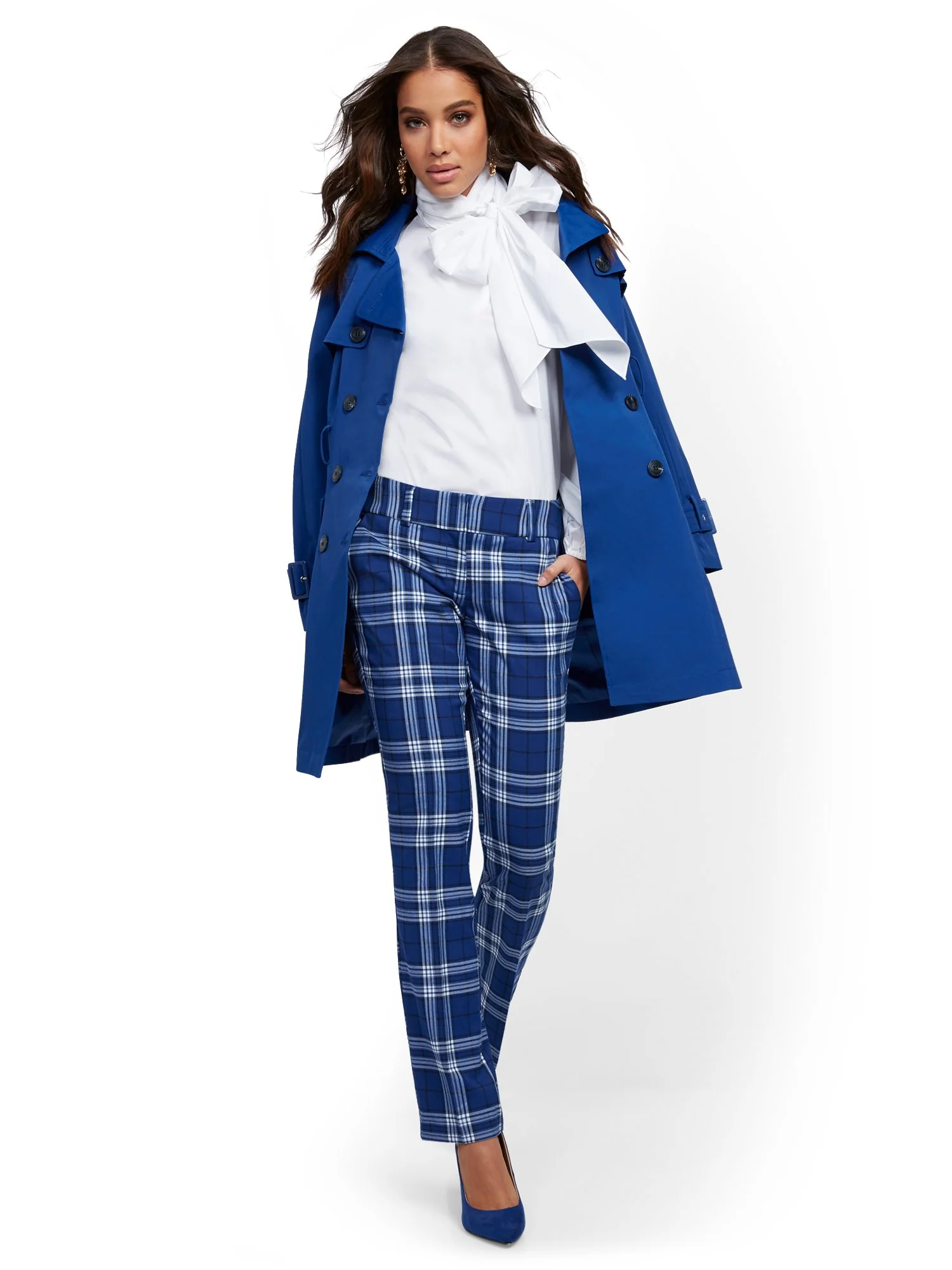 Plaid Straight-Leg Pant - Signature Fit - 7th Avenue - Image 4