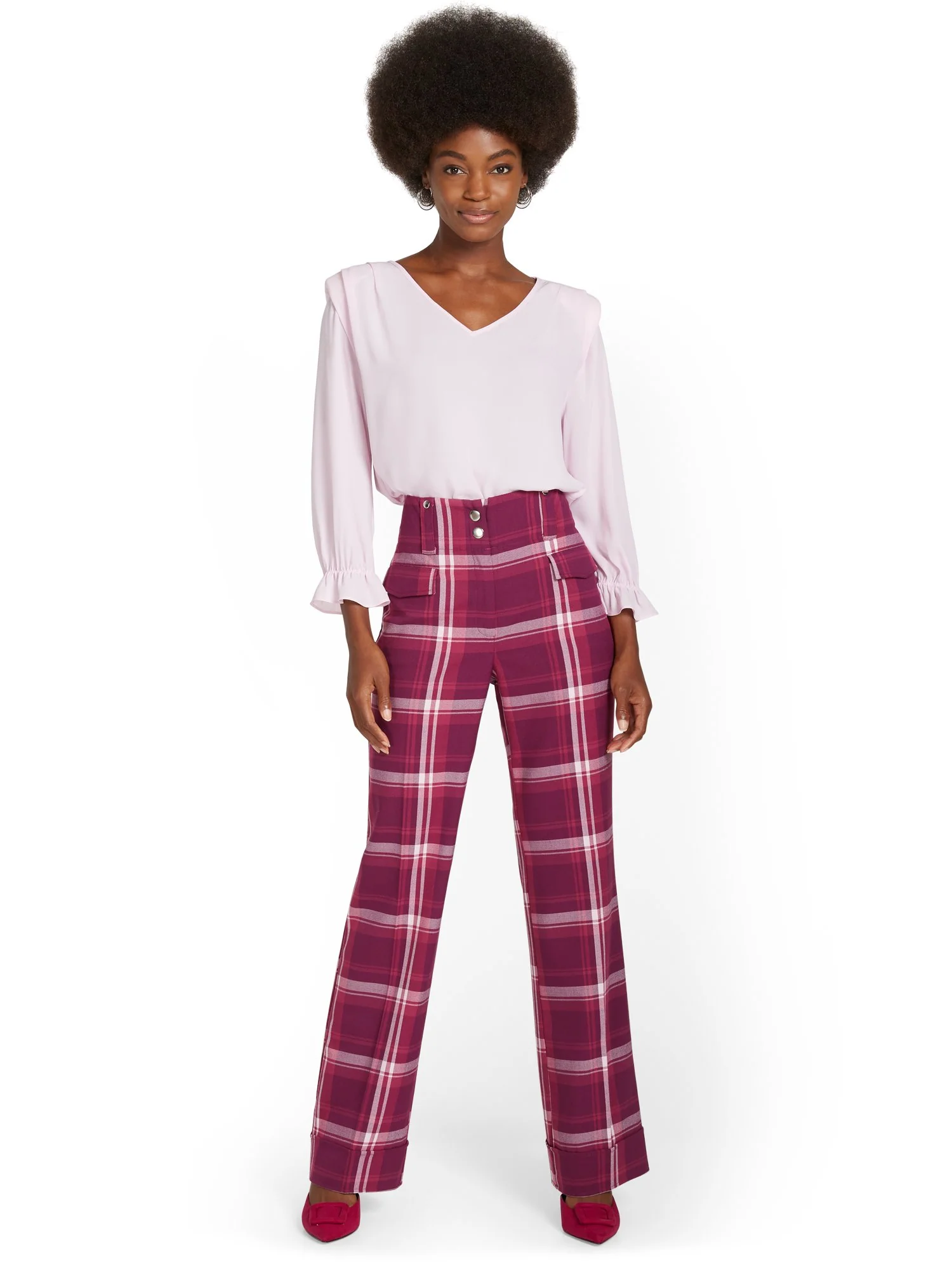 Plaid Wide-Leg Pant - Image 4