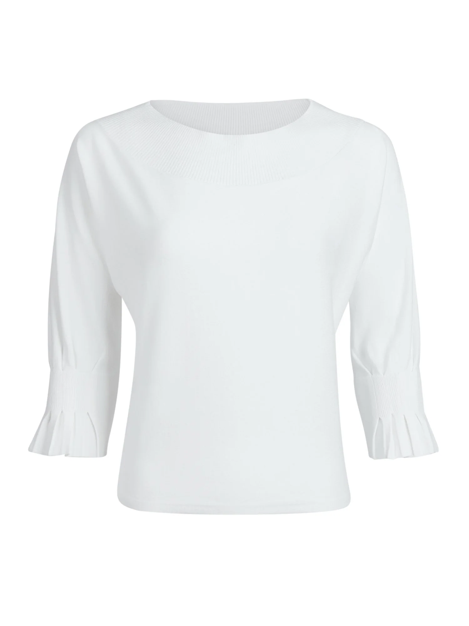 Pleated-Cuff Dolman-Sleeve Sweater - Image 6