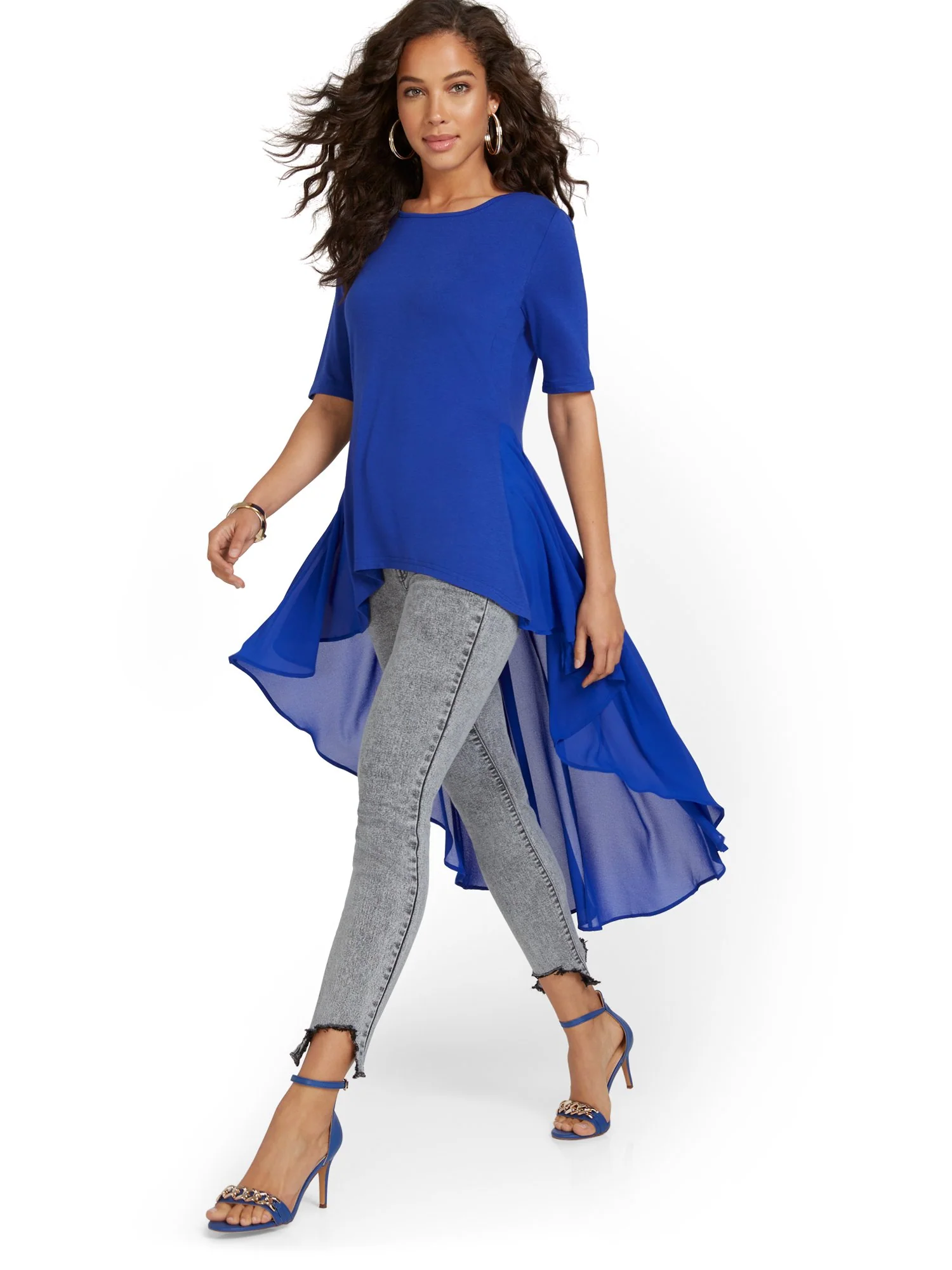 Pleated High-Low Top - Image 4