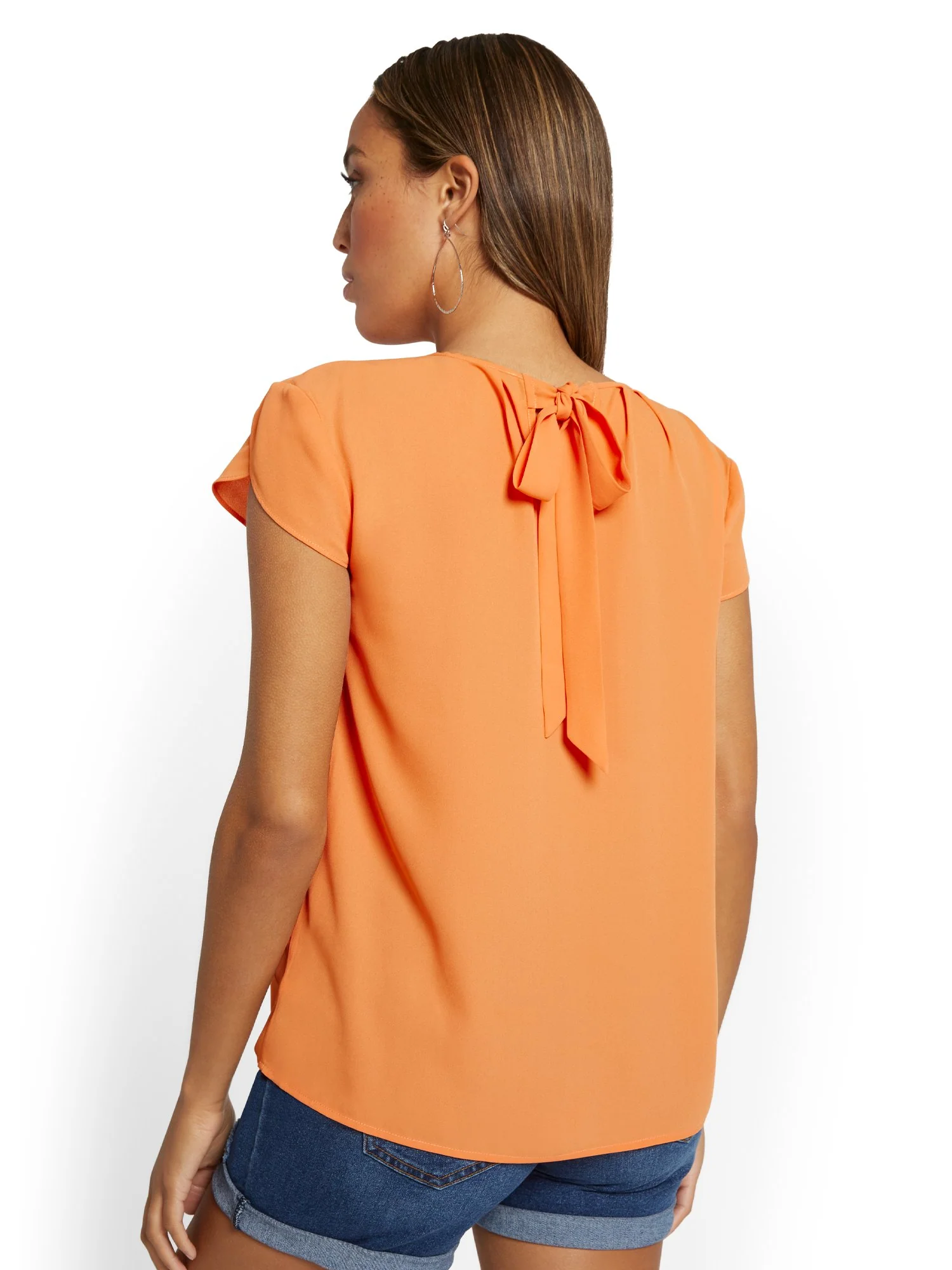 Pleated Keyhole Cut-Out Top - Image 20