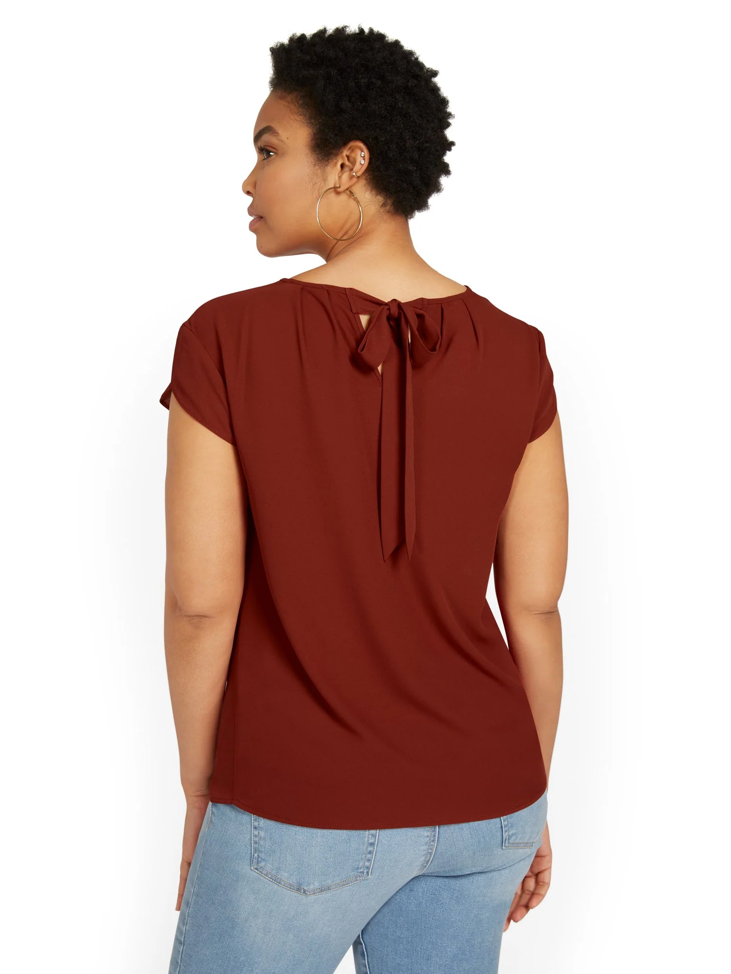 Pleated Keyhole Cut-Out Top - Image 28