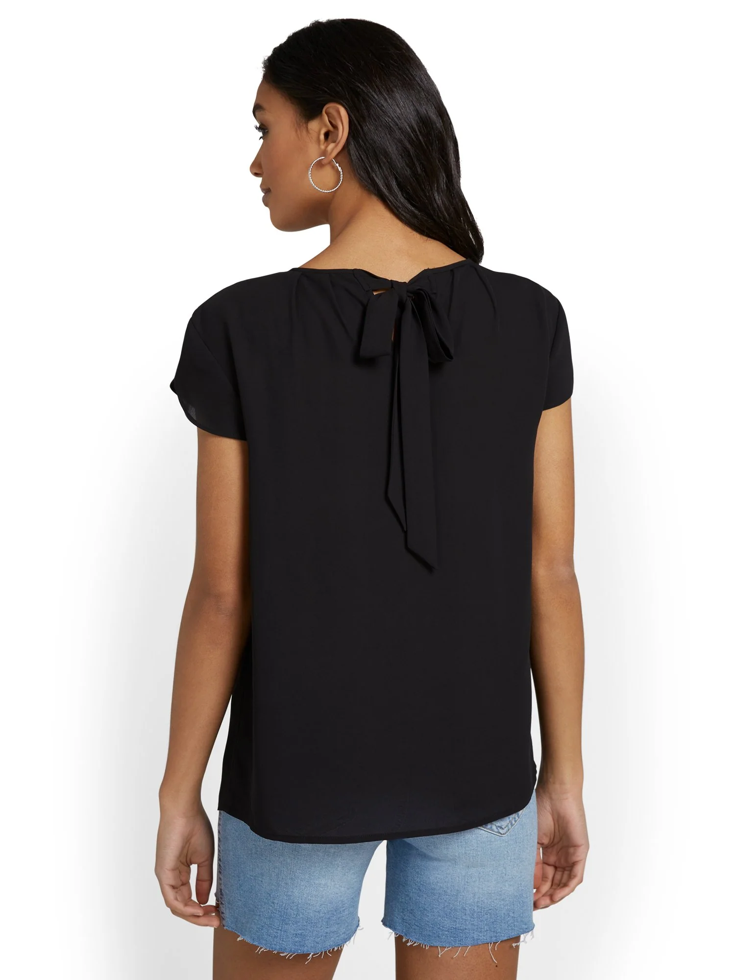Pleated Keyhole Cut-Out Top - Image 3