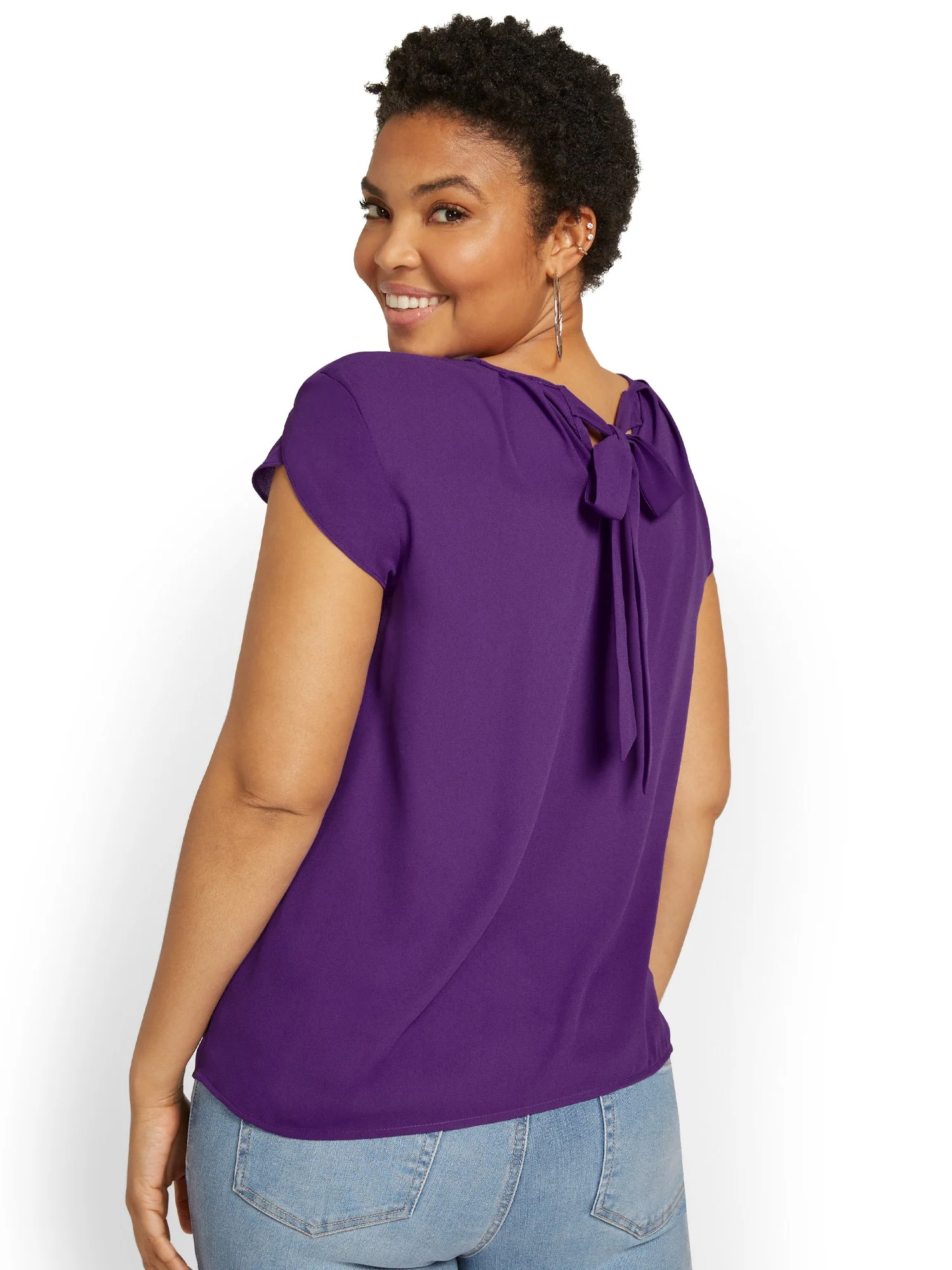 Pleated Keyhole Cut-Out Top - Image 39