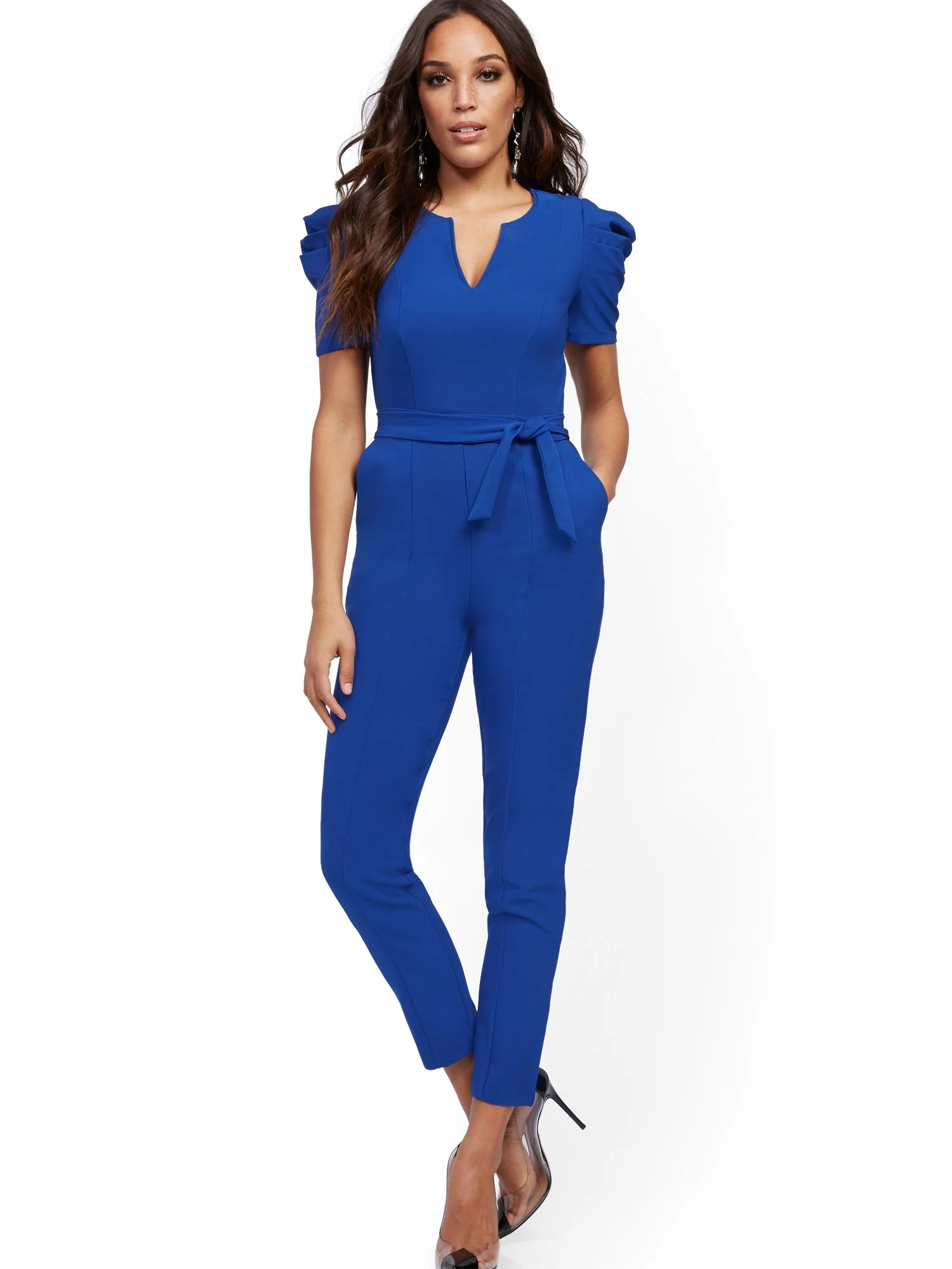Pleated Puff-Sleeve Jumpsuit - Image 2