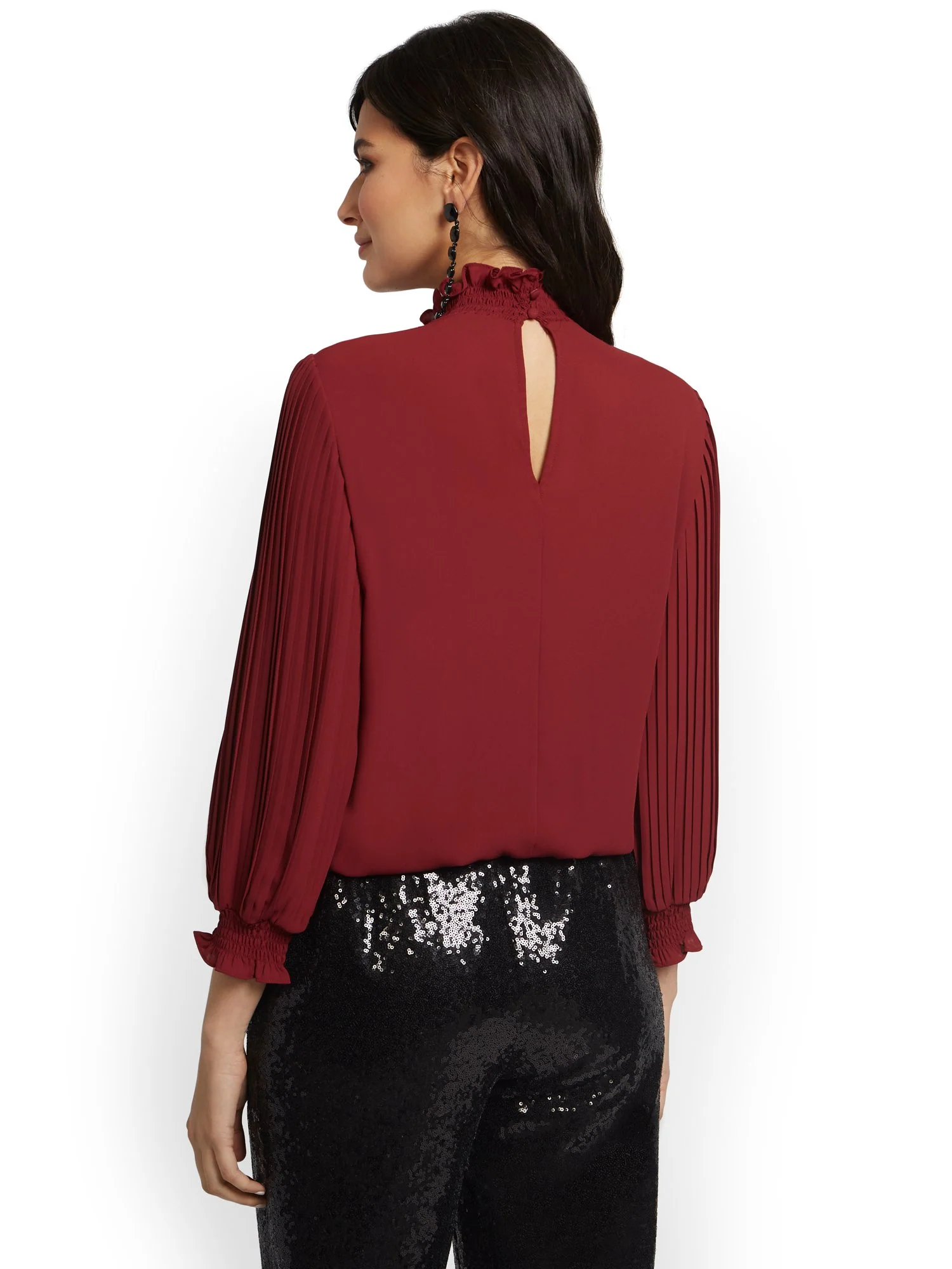 Pleated-Sleeve Blouse - Image 6